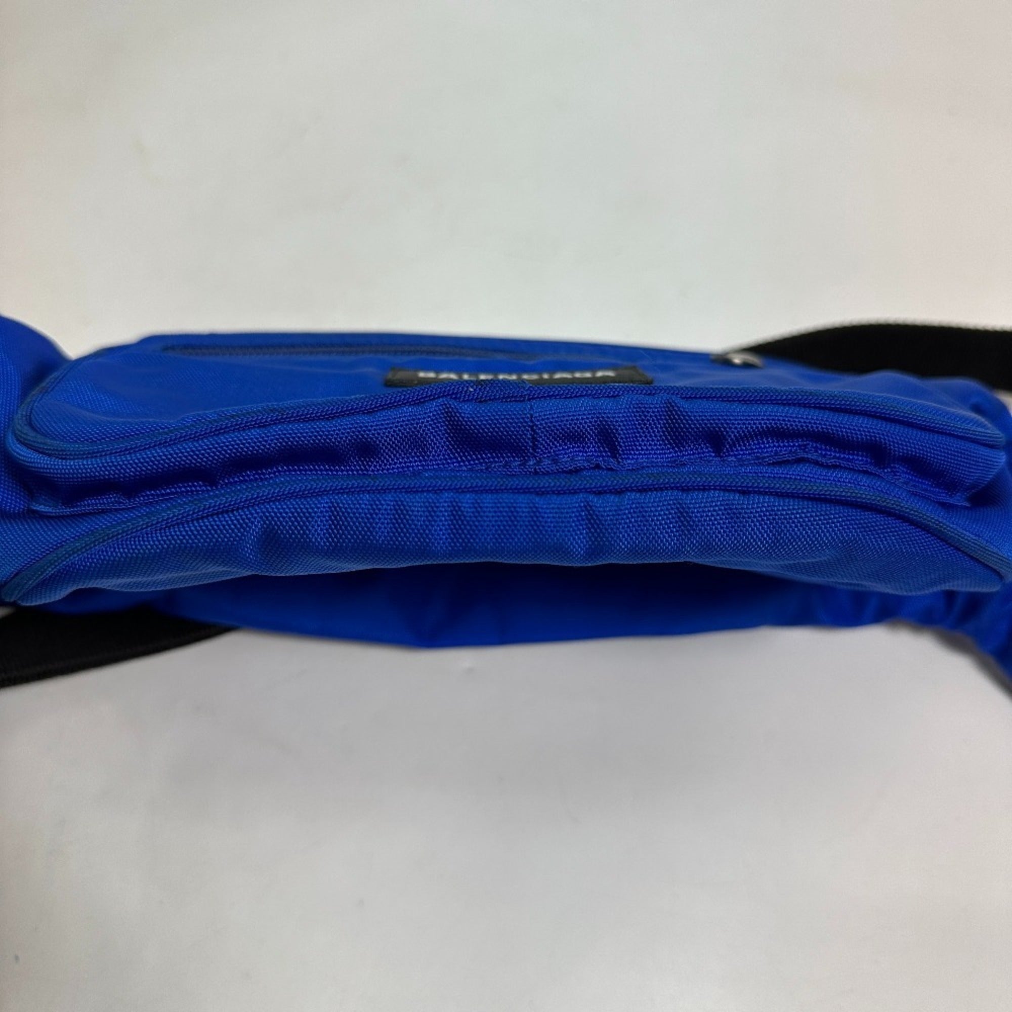 Balenciaga Black Blue Nylon Fanny Pack Shoulder Bag Sling Bag (Pre-Owned)