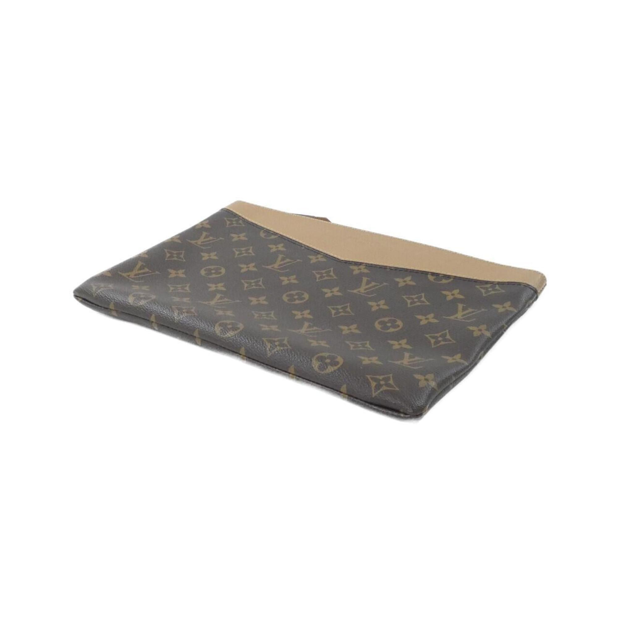 Louis Vuitton Brown Coated Canvas Handbag Pouch (Pre-Owned)