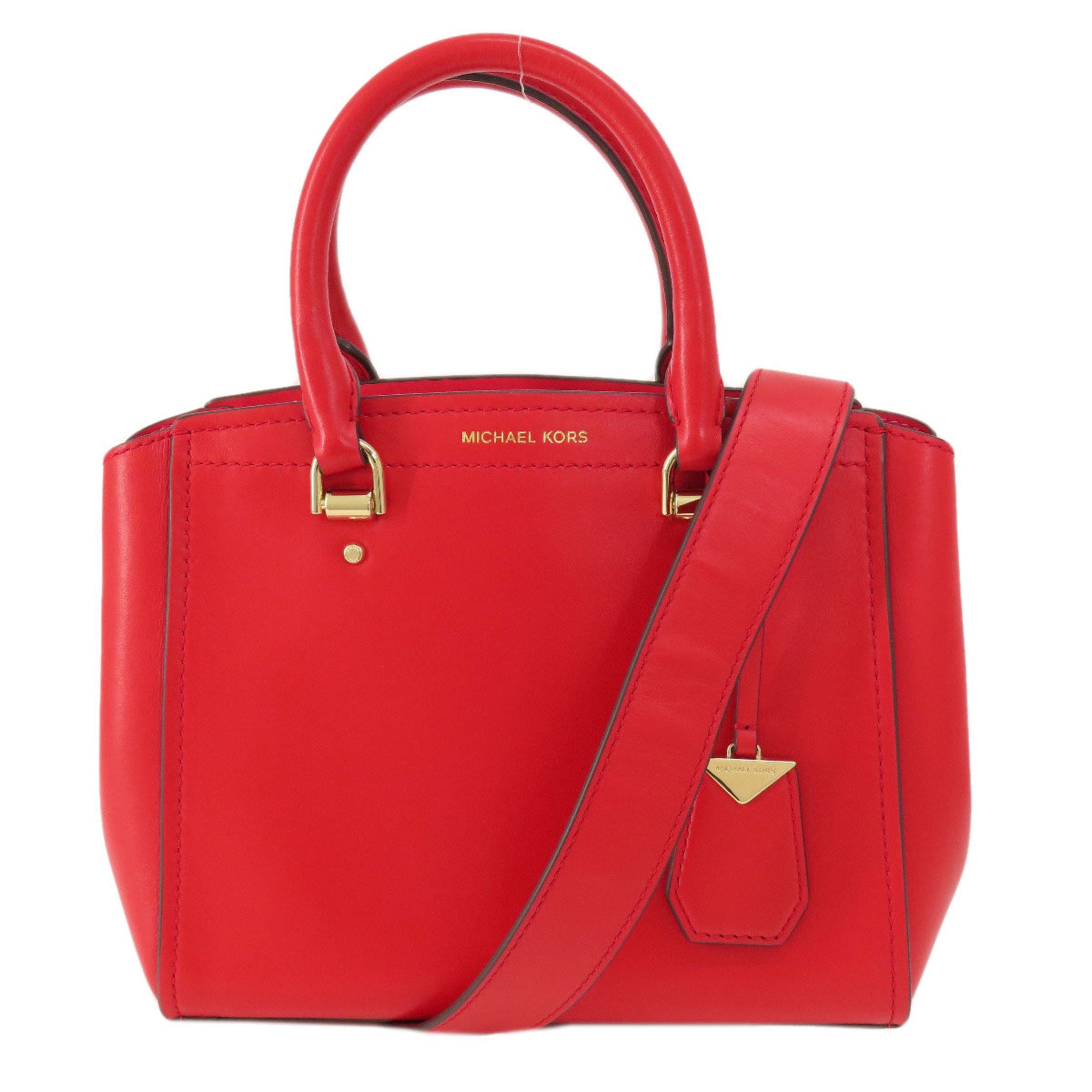 Michael Kors Red Color Leather Handbag (Pre-Owned)