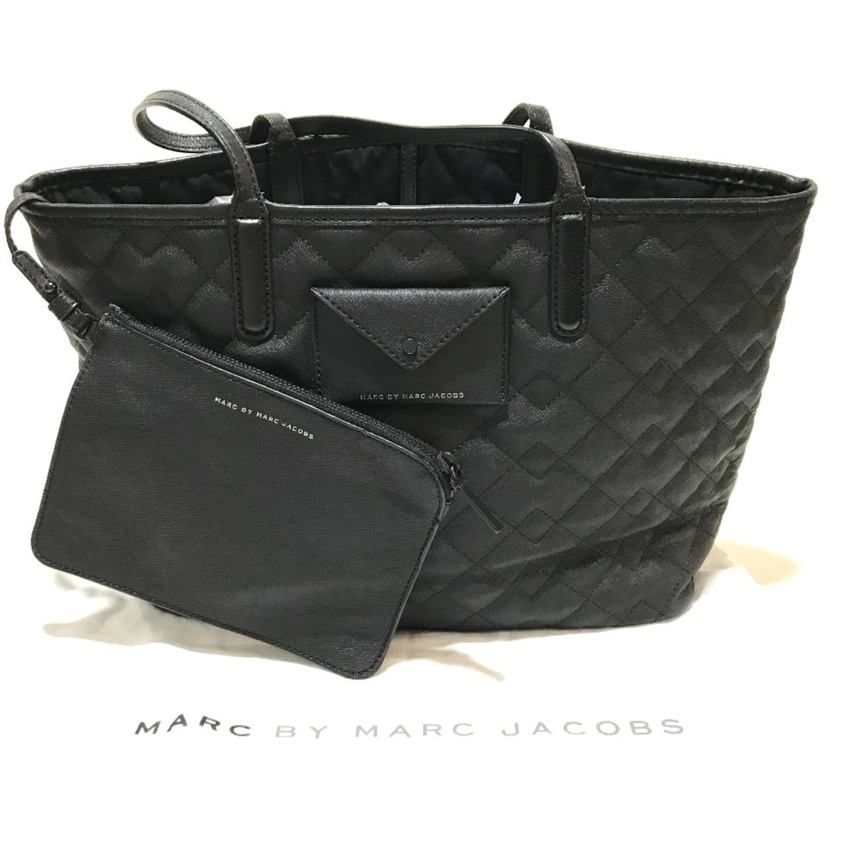 Marc By Marc Jacobs Black Pvc Leather Shoulder Bag Tote Bag (Pre-Owned)