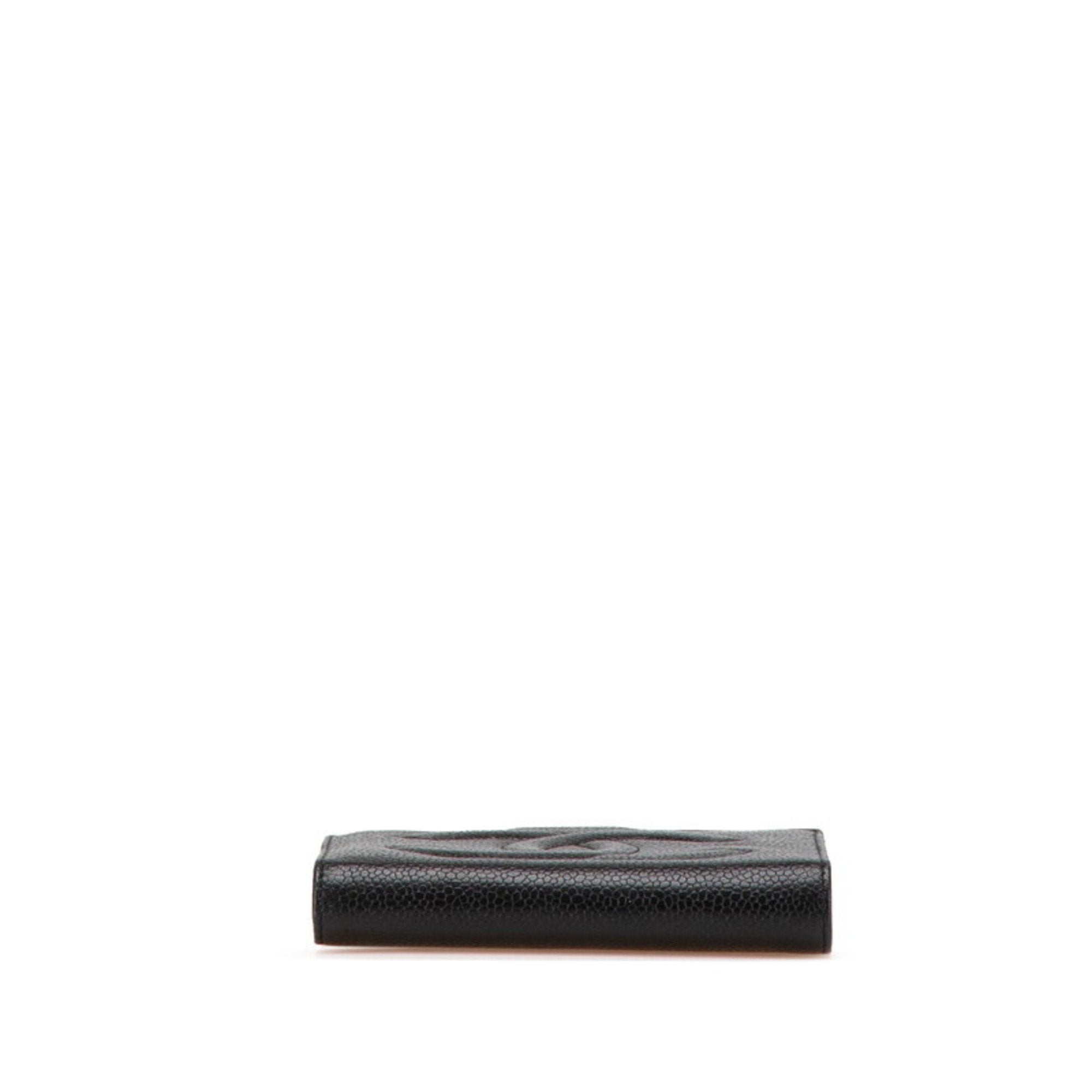 Chanel Black Grained Calfskin Wallet (Bi-Fold) (Pre-Owned)
