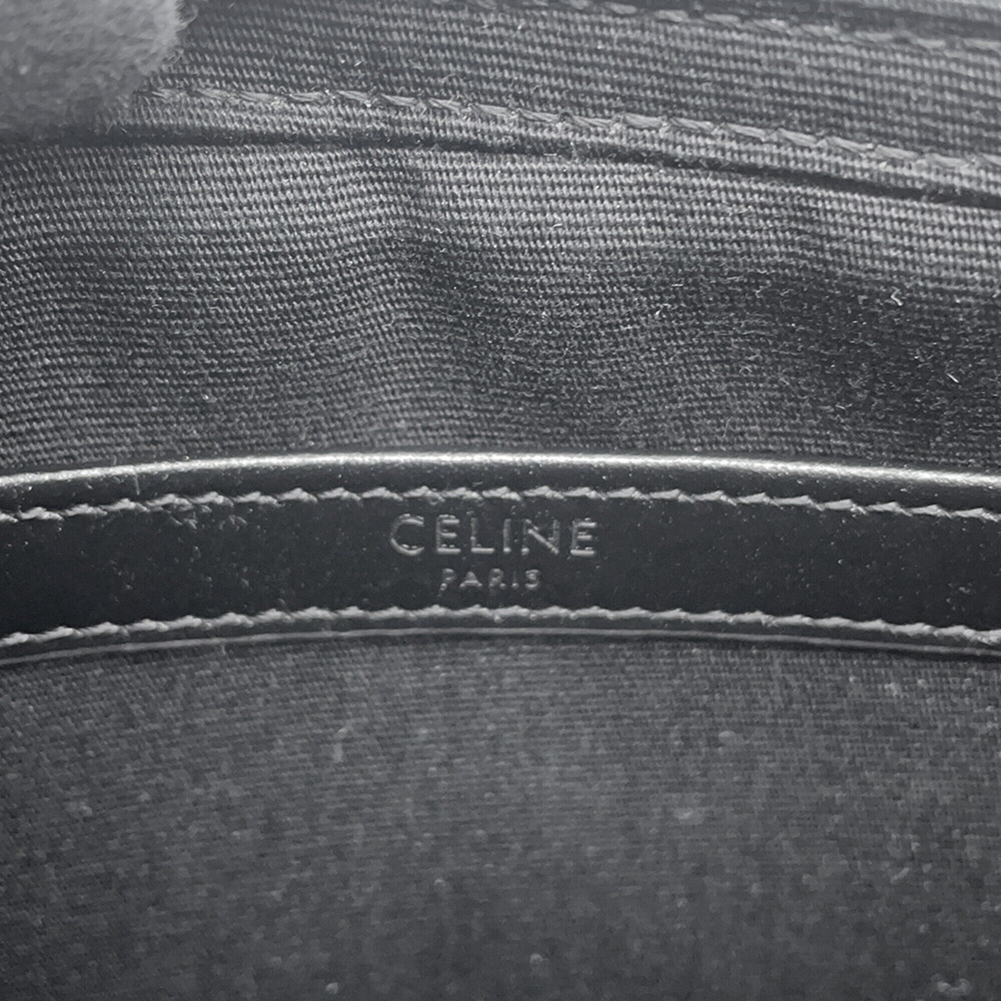 Celine Black Gray Pvc Leather Messenger Bag Shoulder Bag (Pre-Owned)