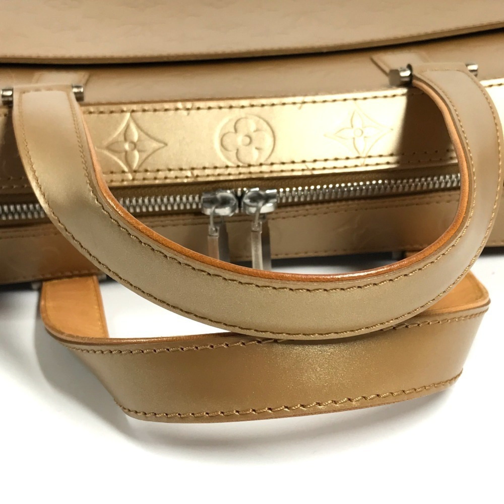 Louis Vuitton Ambre Beige Monogram Mat Leather Handbag Tote Bag (Pre-Owned)