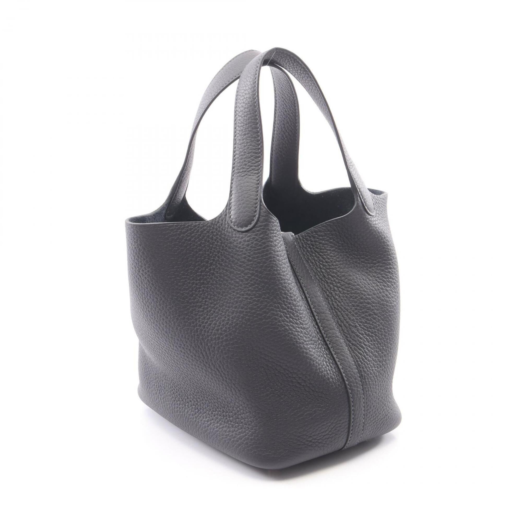 Hermes Navy Taurillon Clemence Leather Handbag (Pre-Owned)