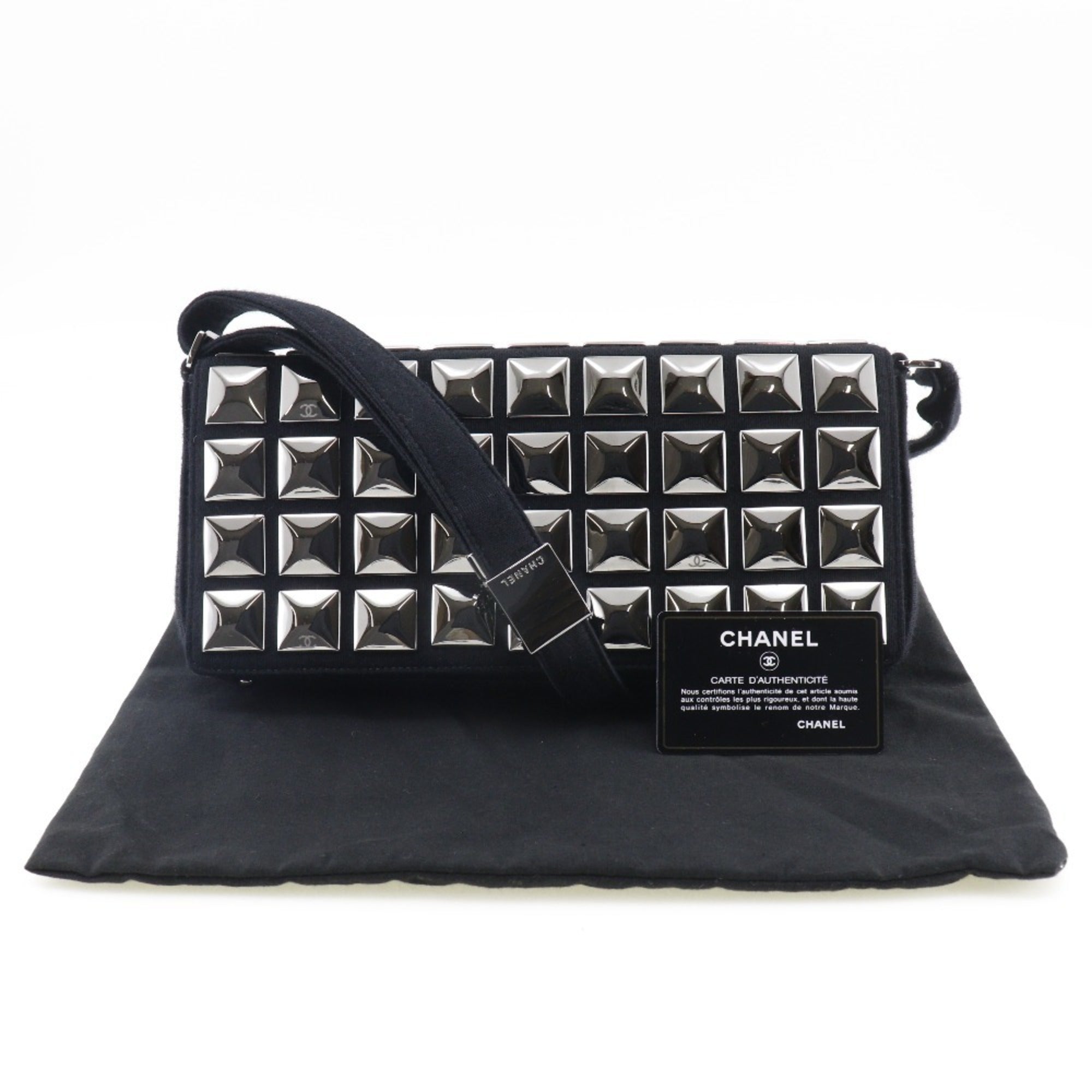Chanel Black Cotton Shoulder Bag (Pre-Owned)