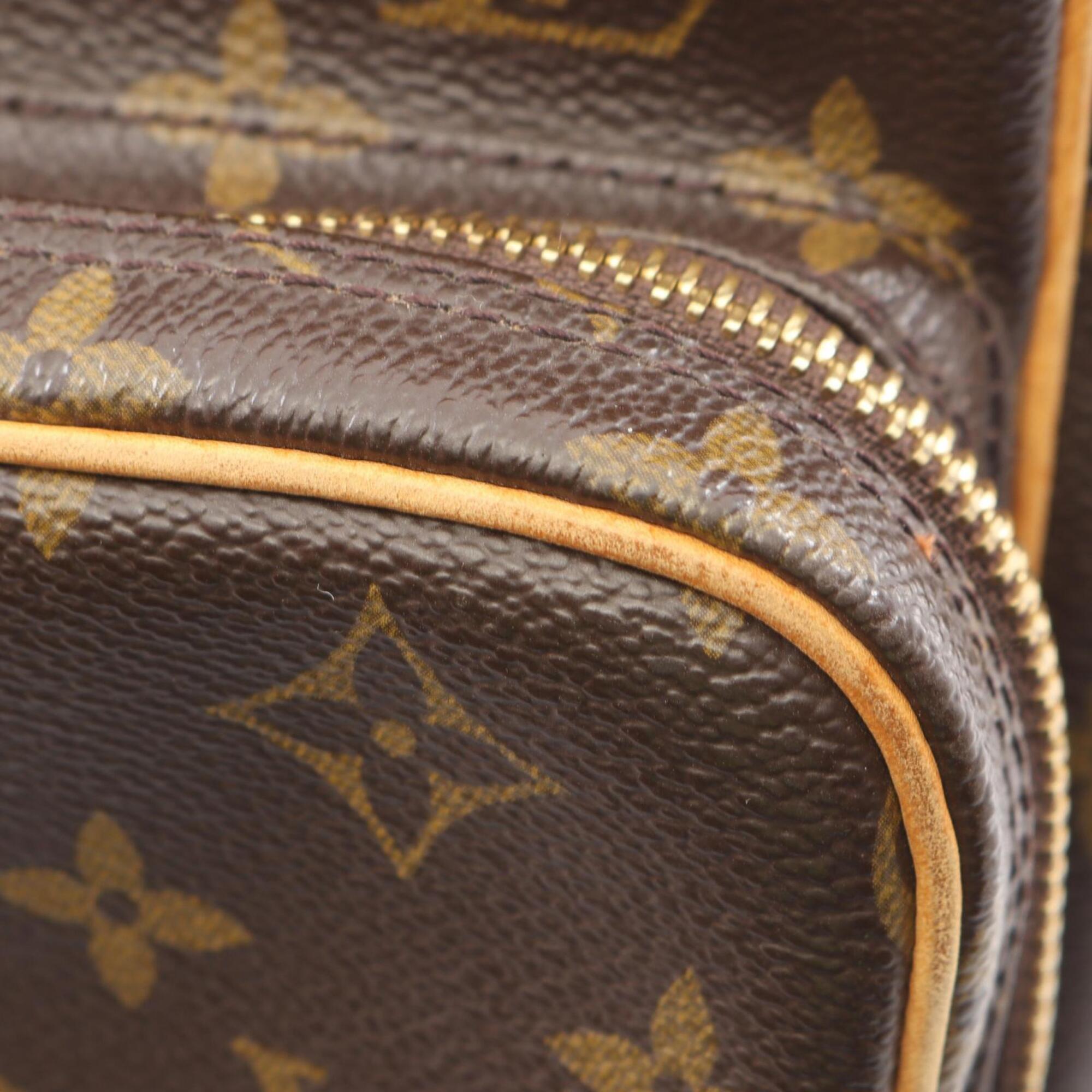 Louis Vuitton Brown Monogram Coated Canvas Leather Handbag Shoulder Bag (Pre-Owned)