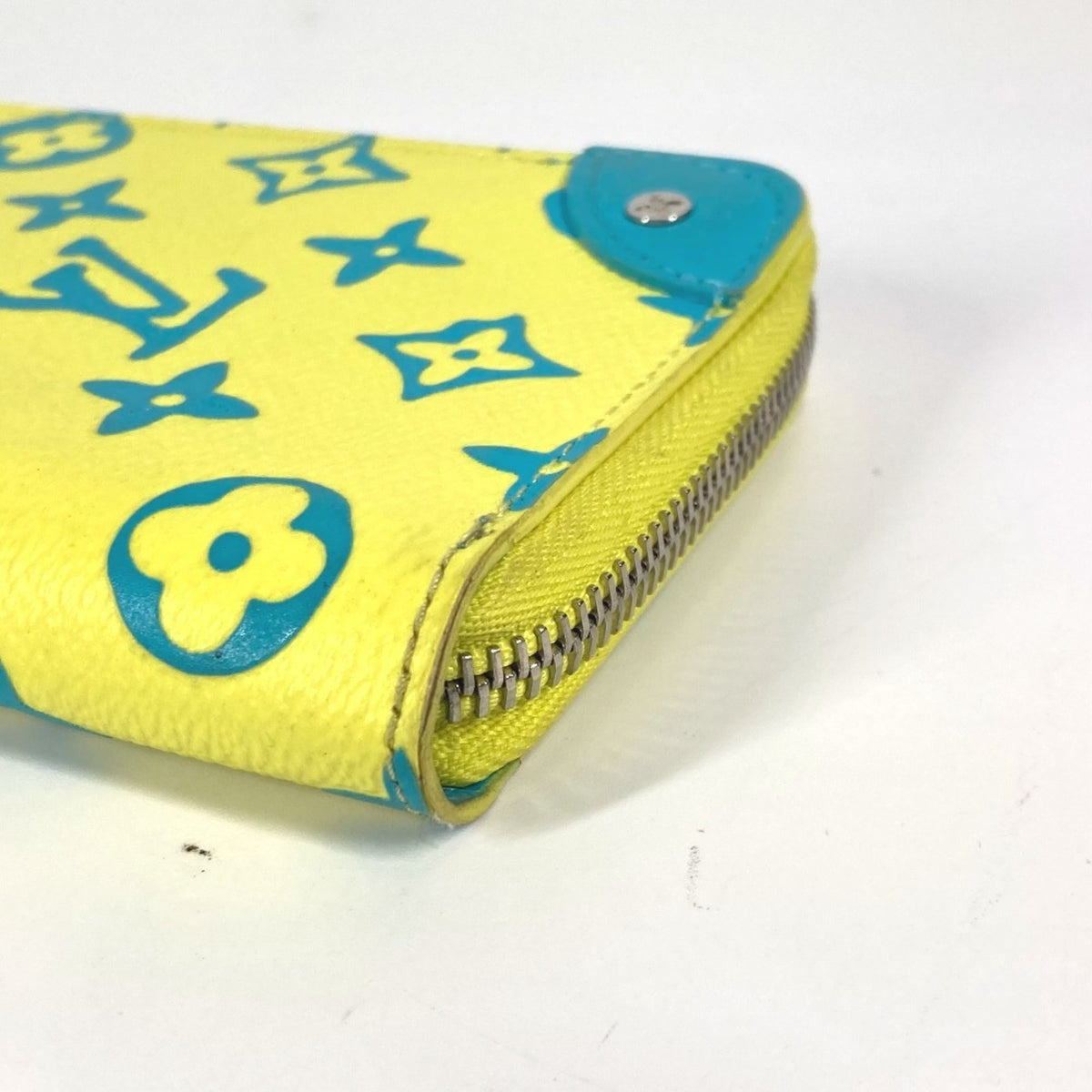 Louis Vuitton Monogram Blue Yellow Monogram Leather Long Wallet (Bi-Fold) (Pre-Owned)