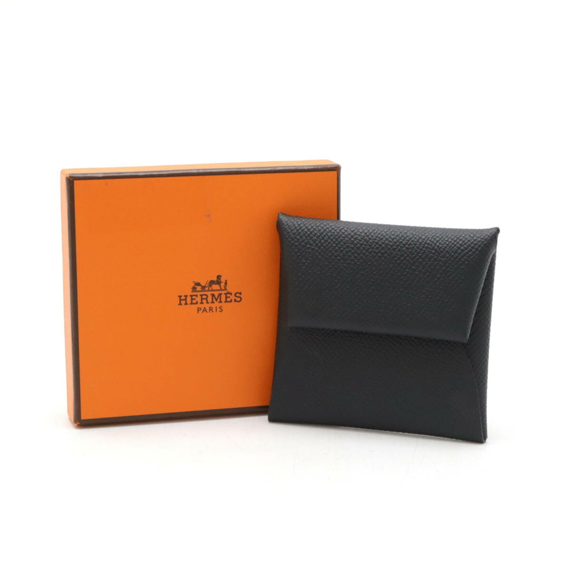 Hermes Bastia Black Epsom Leather Coin Purse/Coin Case (Pre-Owned)