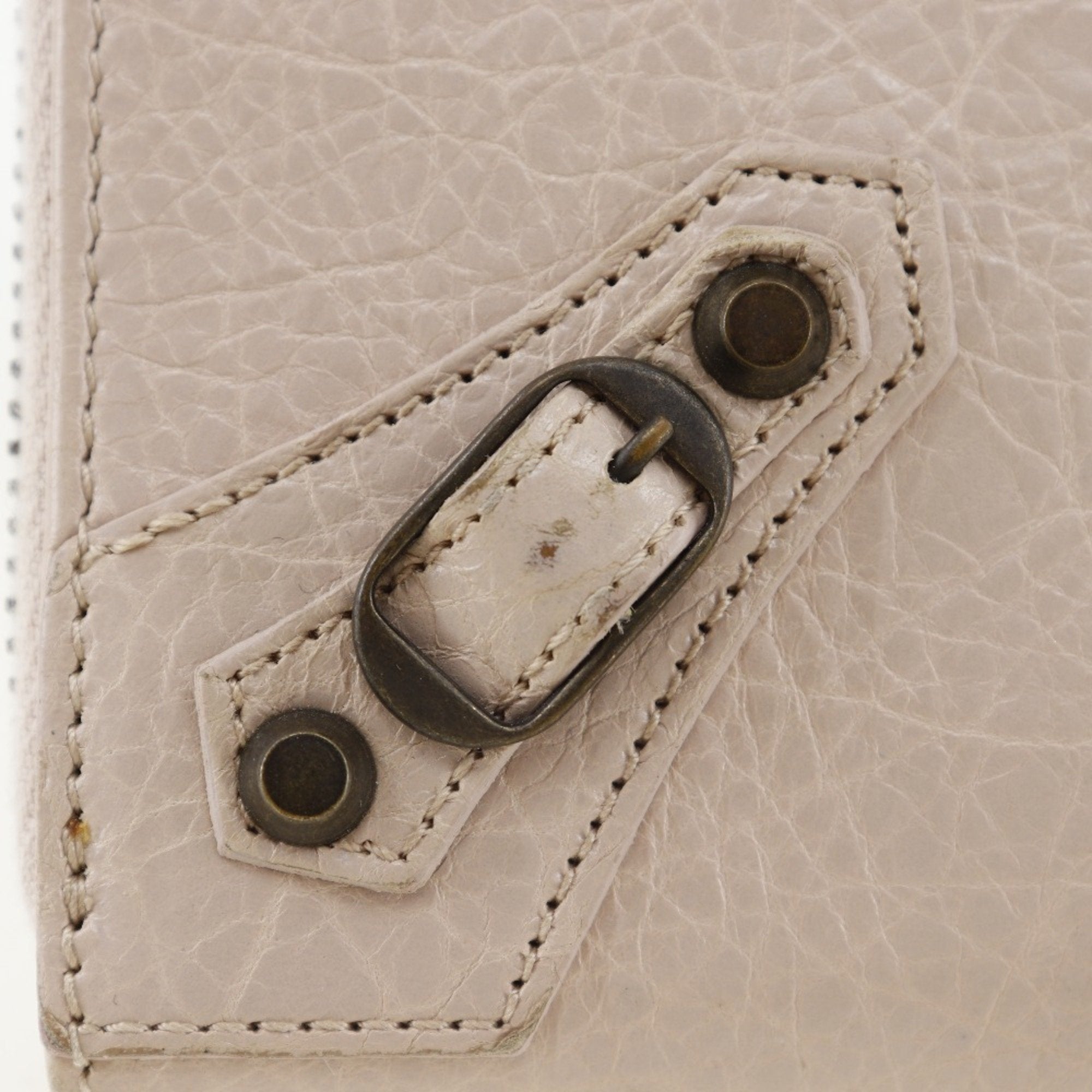 Balenciaga Beige Pink Leather Coin Purse/Coin Case (Pre-Owned)