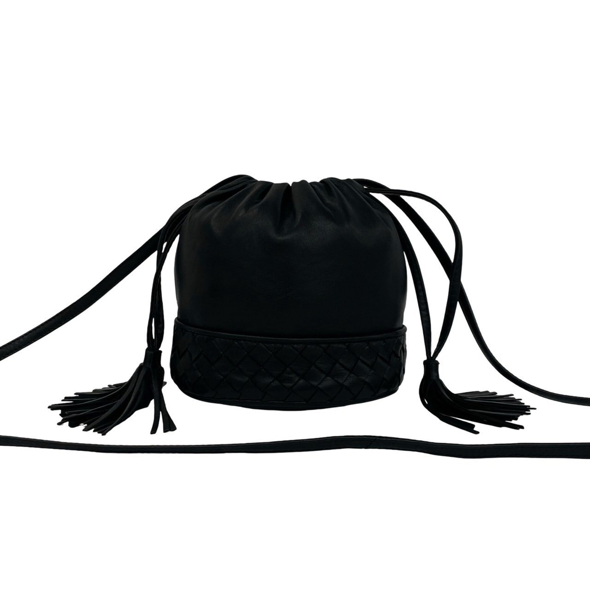 Bottega Veneta Black Leather Shoulder Bag (Pre-Owned)