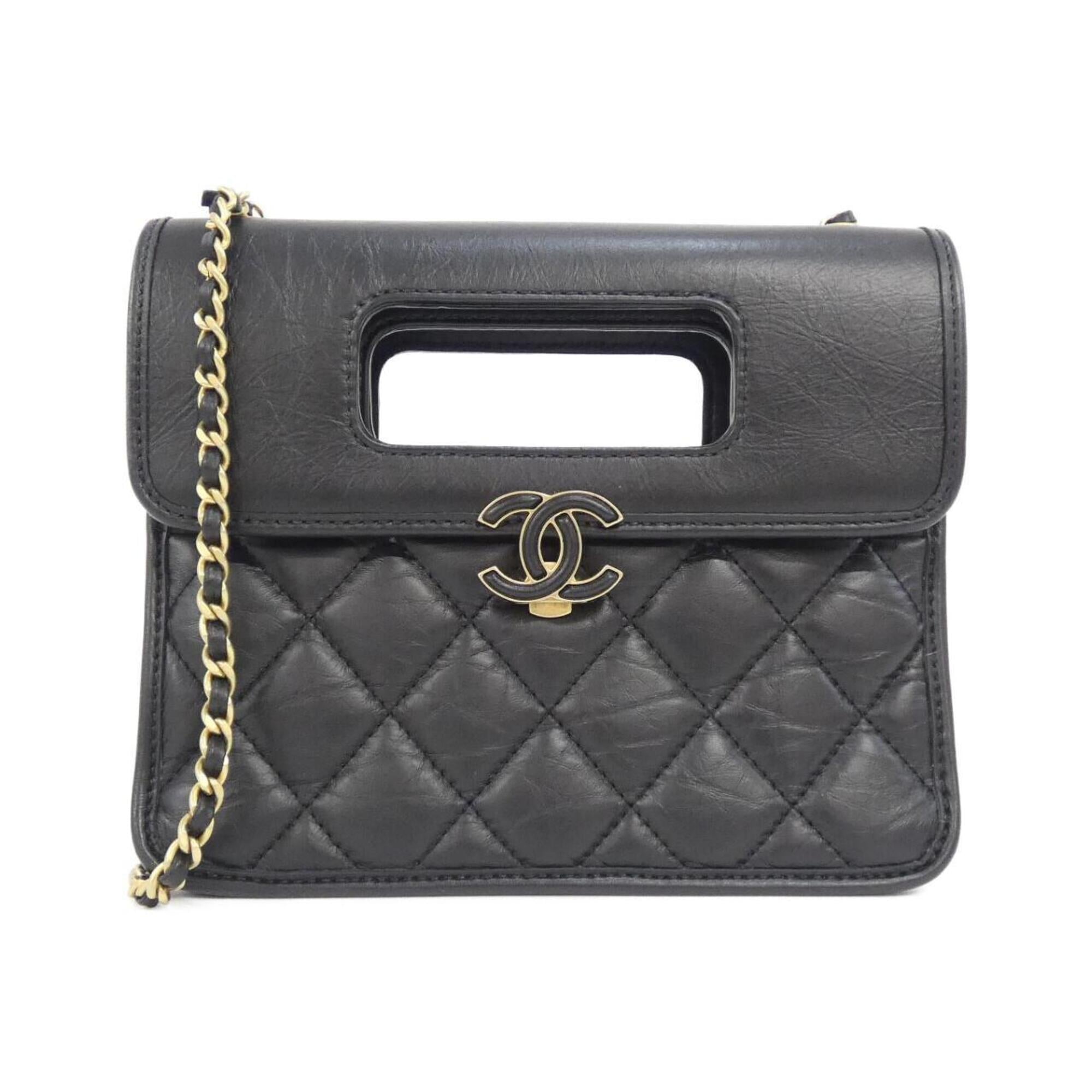 Chanel Black Leather Shoulder Bag (Pre-Owned)