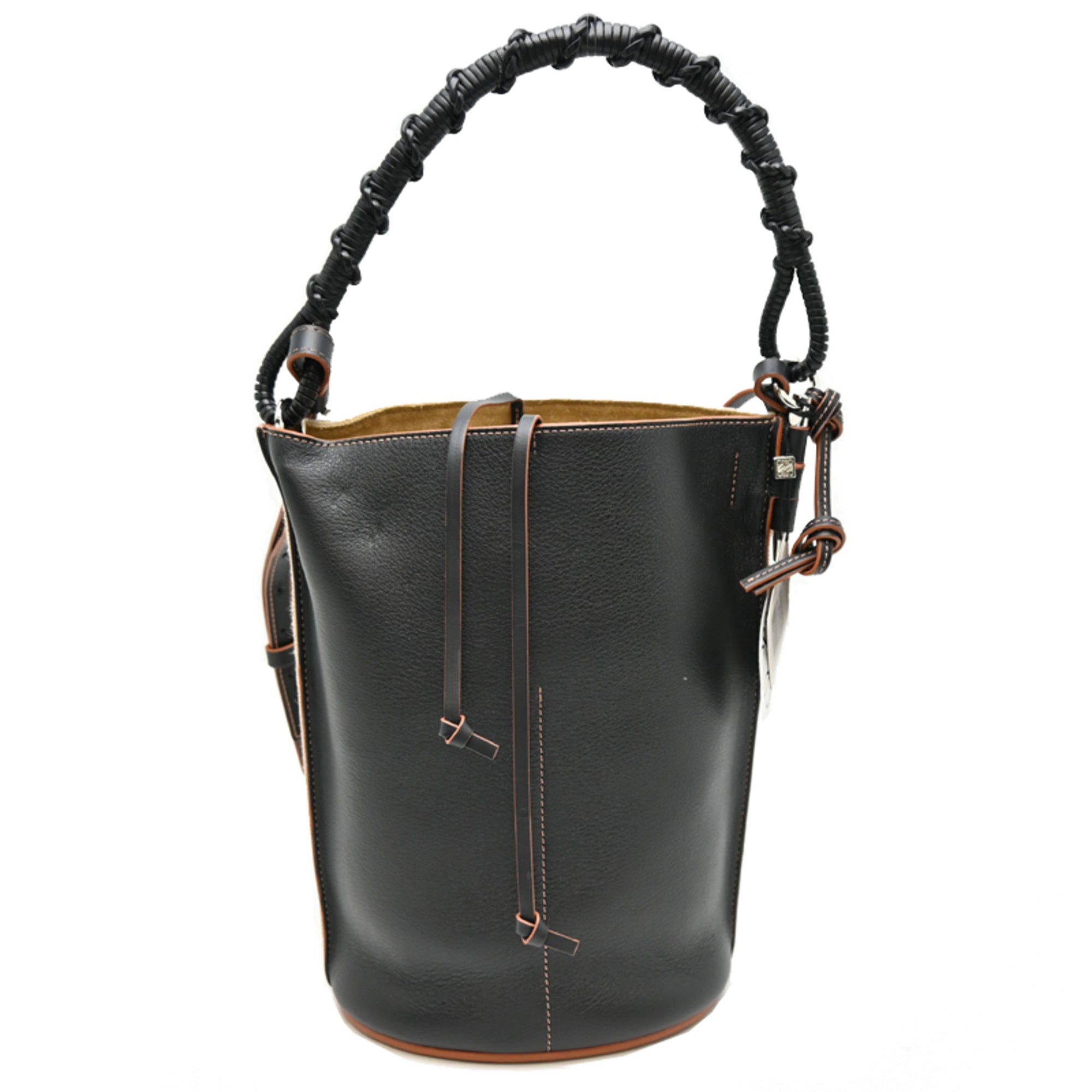 Loewe Beige Black Leather Canvas Baguette Bag (Pre-Owned)