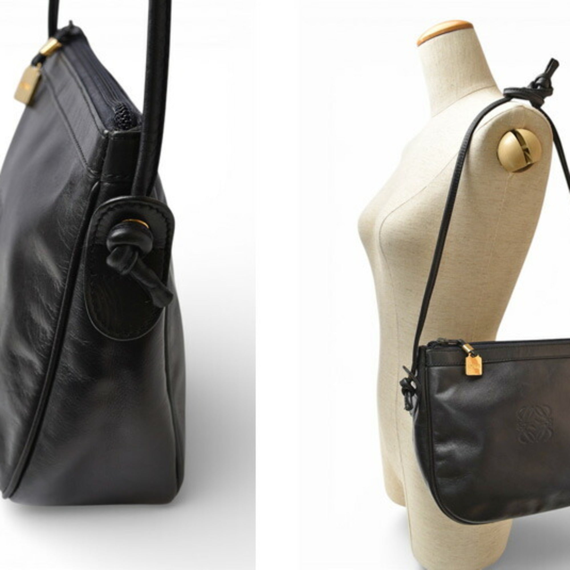 Loewe Black Leather Shoulder Bag (Pre-Owned)