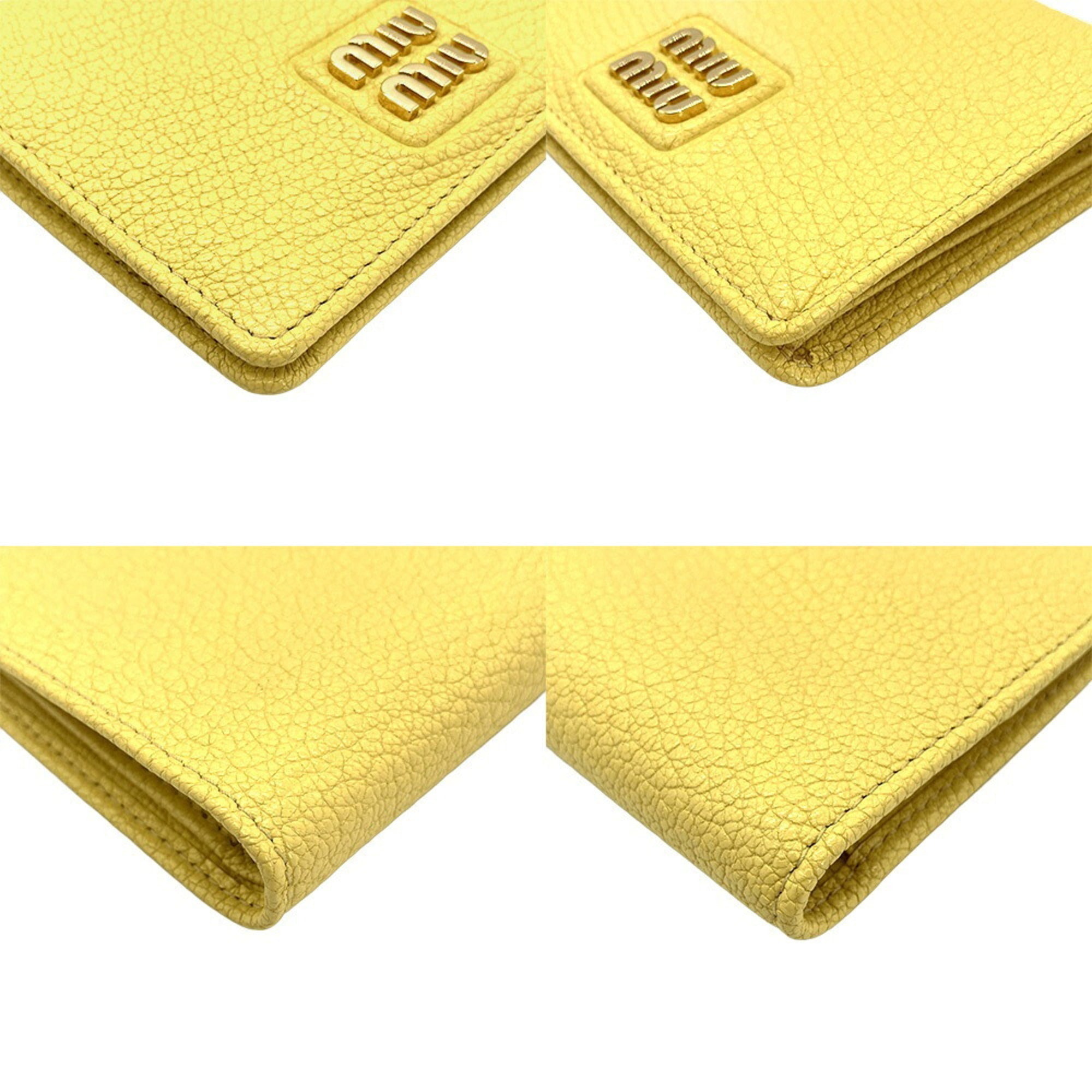 Miu Miu Lemon Yellow Leather Wallet (Bi-Fold) (Pre-Owned)