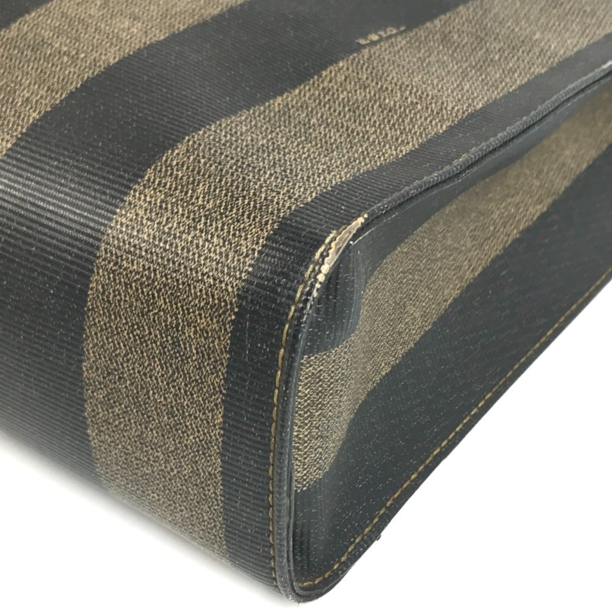 Fendi Khaki Pvc Leather Handbag Tote Bag (Pre-Owned)