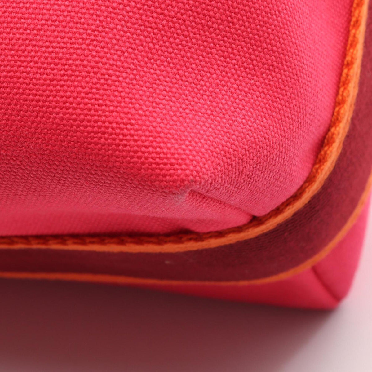 Hermes Bordeaux Orange Pink Canvas Handbag (Pre-Owned)