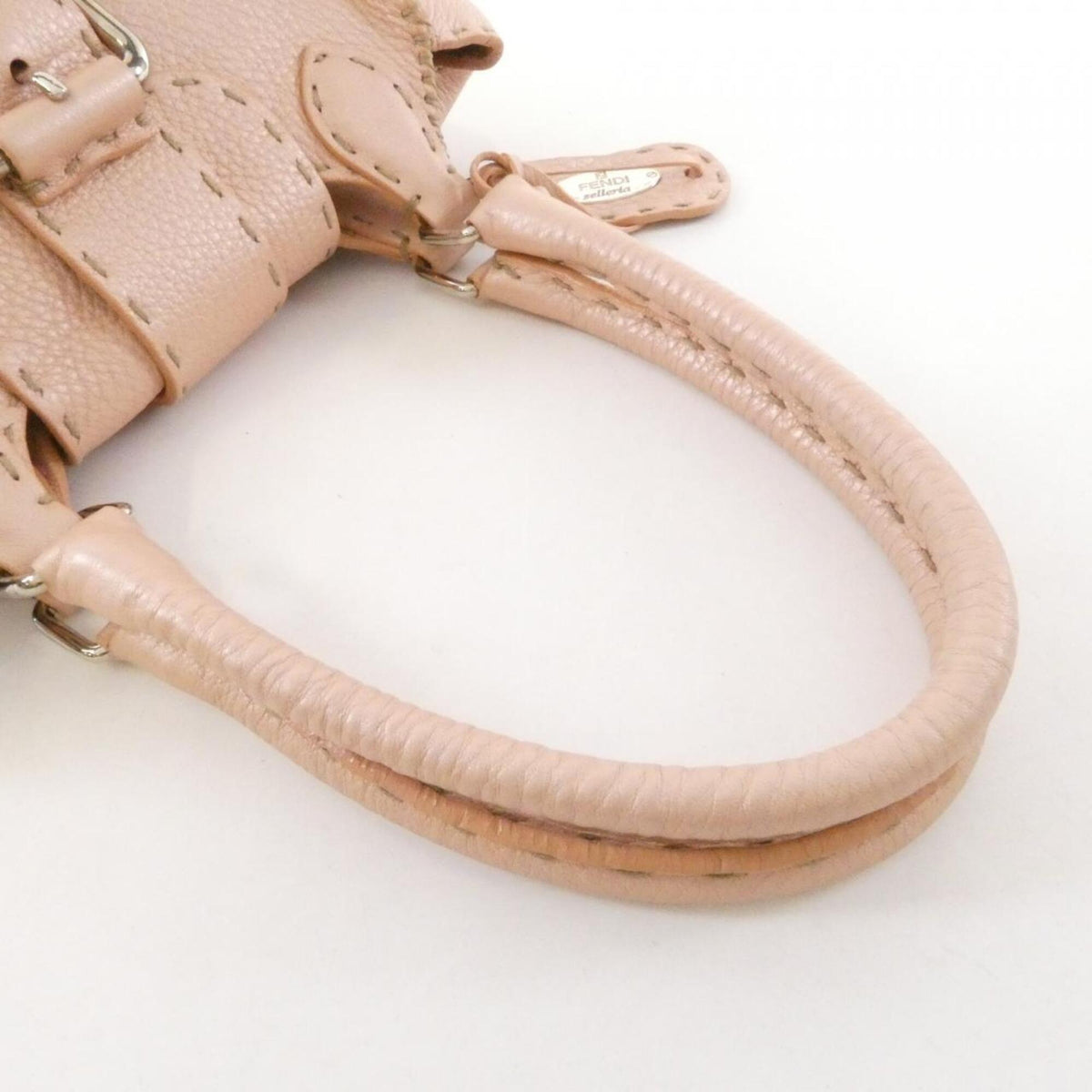 Fendi Beige Beige Pink Leather Shoulder Bag (Pre-Owned)