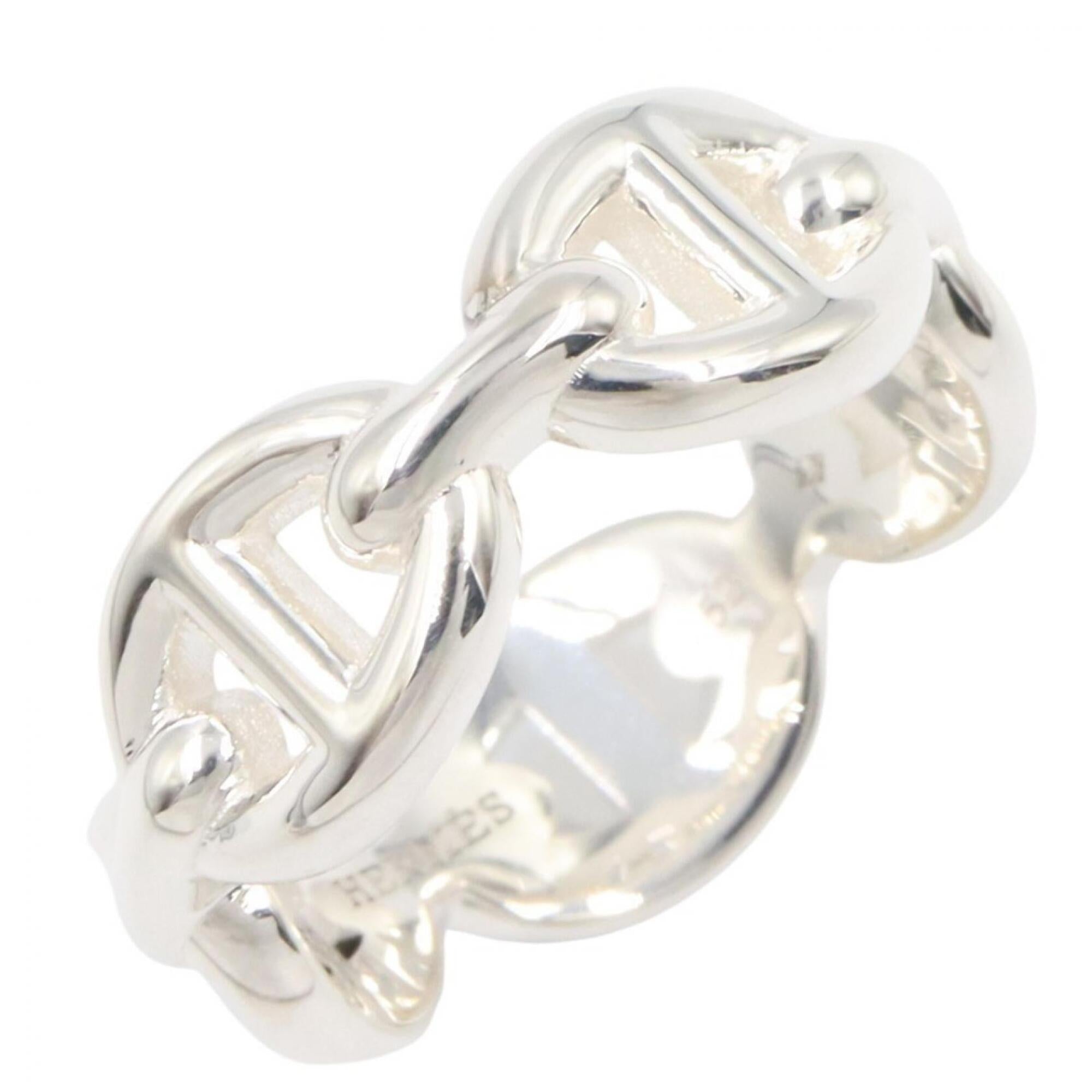 Hermes Silver Silver 925 Band Ring (Pre-Owned)