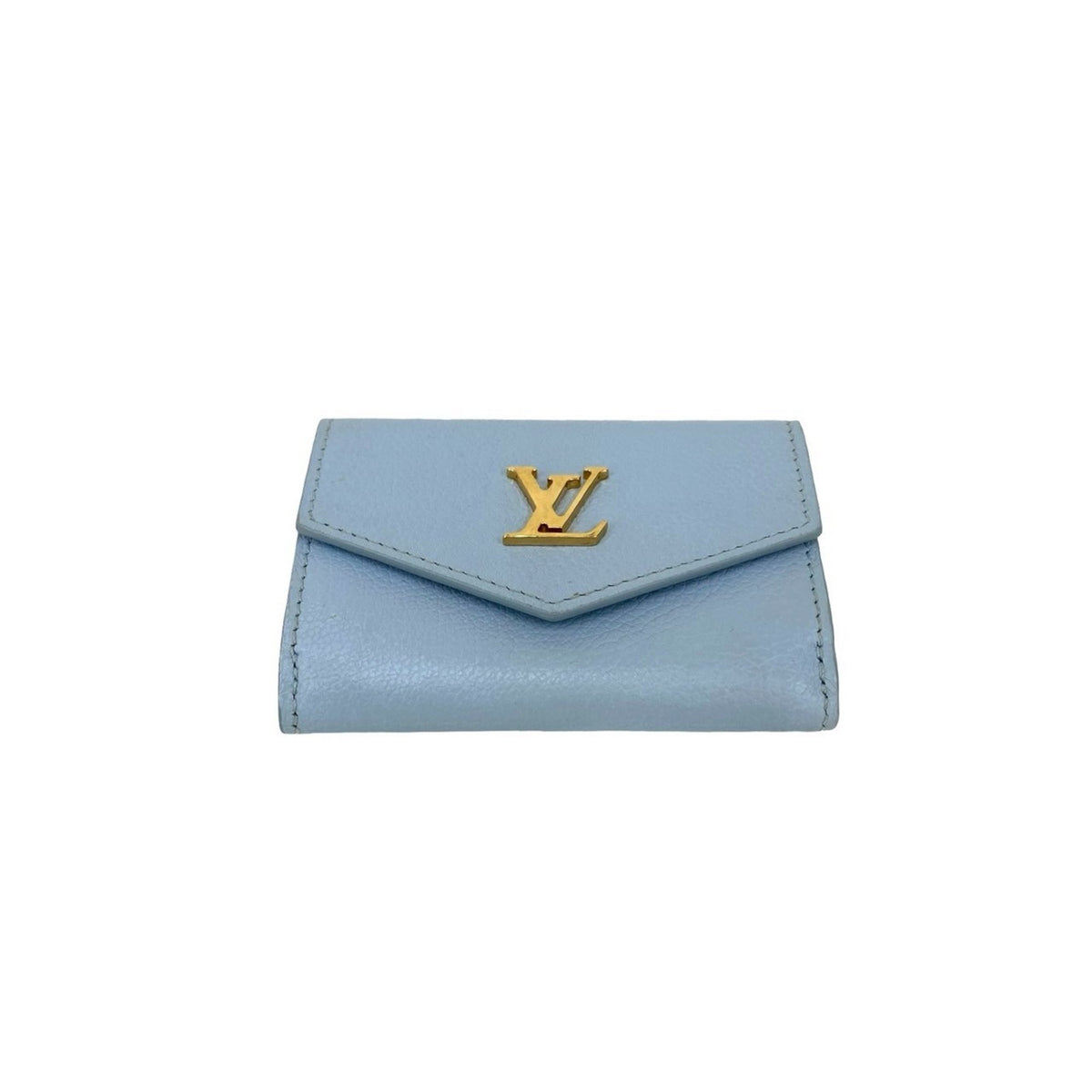 Louis Vuitton Blue Leather Wallet (Tri-Fold) (Pre-Owned)