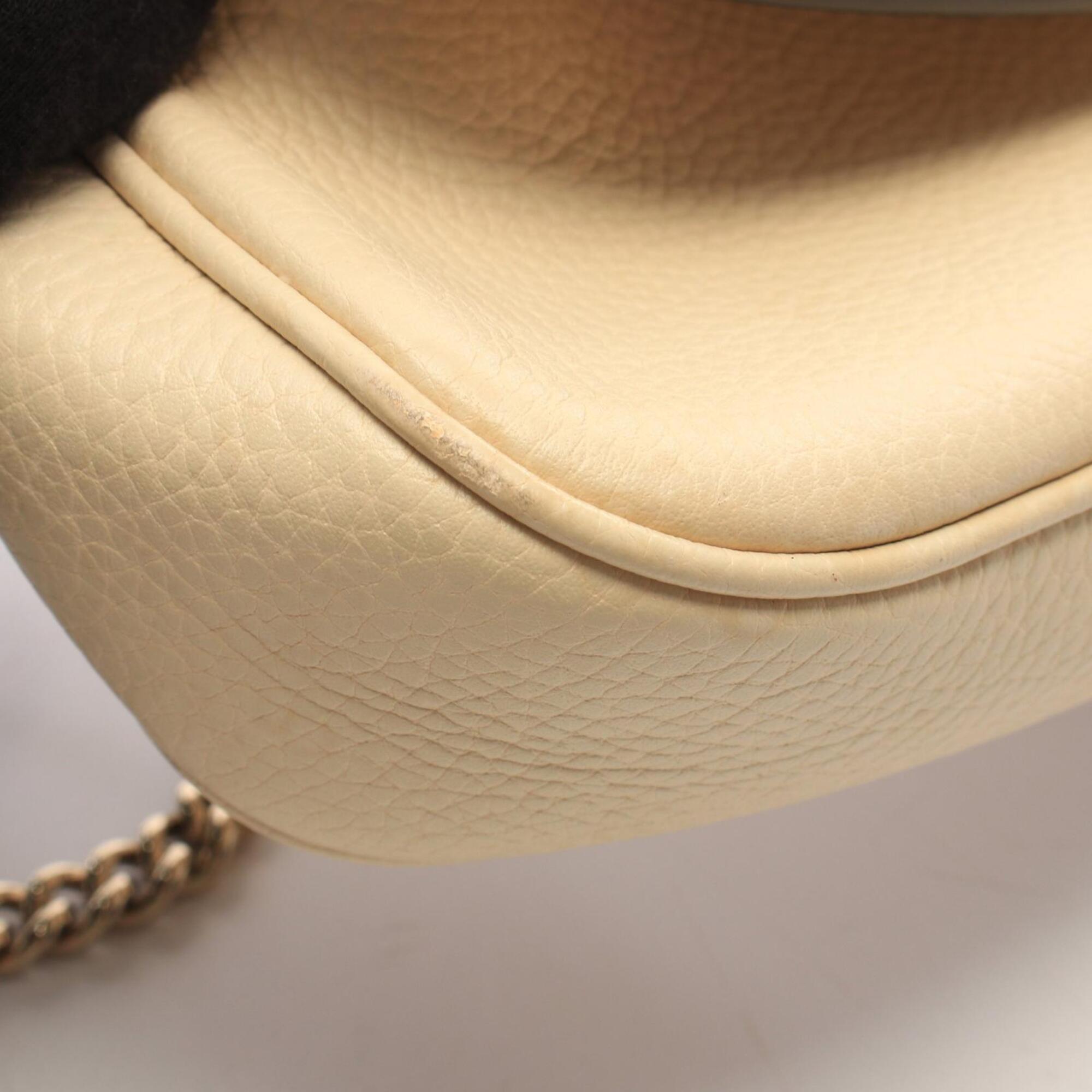 Gucci Ivory Leather Handbag Shoulder Bag (Pre-Owned)