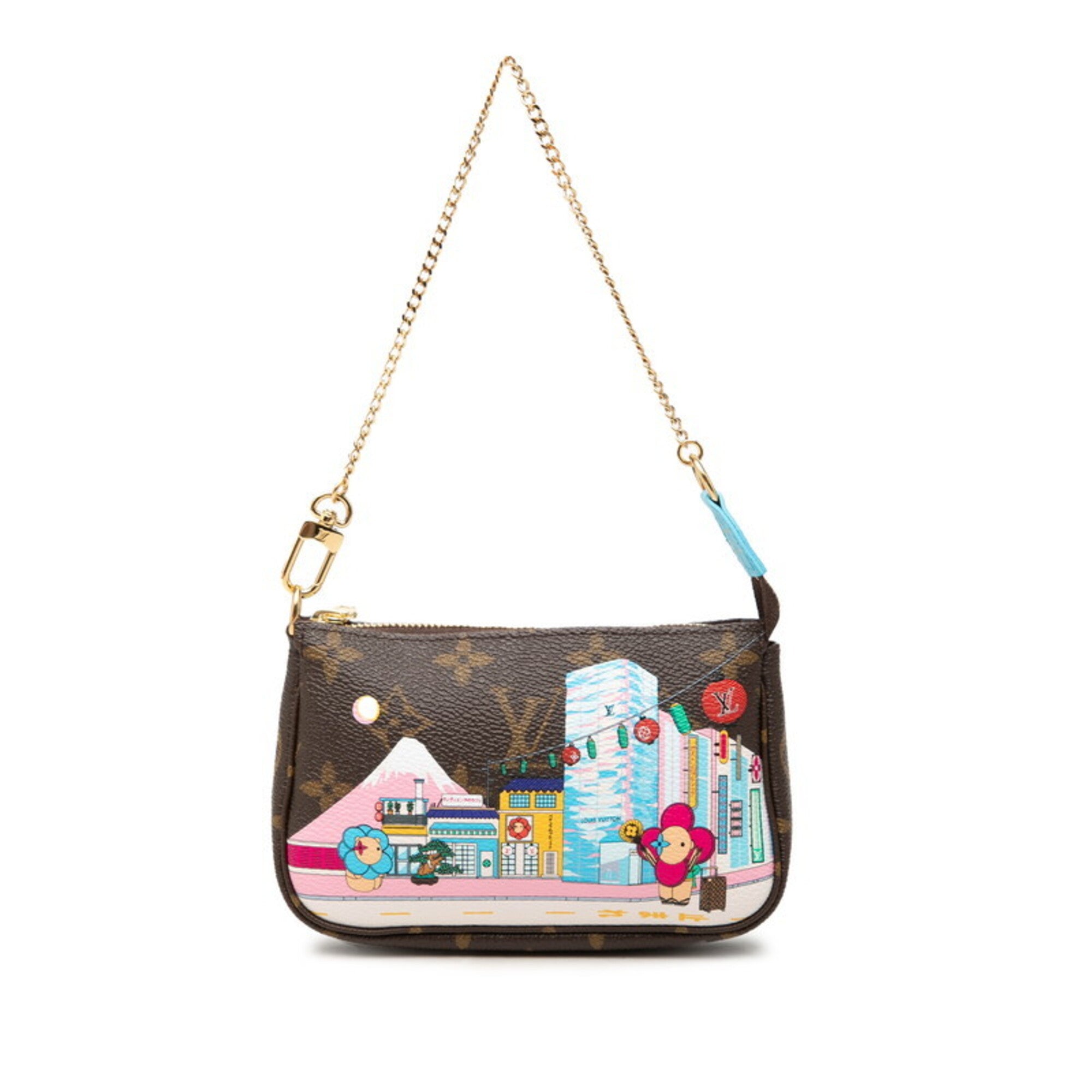 Louis Vuitton Blue Brown Multi-Color Pvc Leather Handbag Pochette Pouch (Pre-Owned)