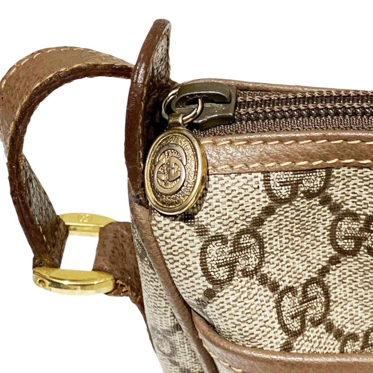 Gucci Beige Pvc Leather Shoulder Bag (Pre-Owned)