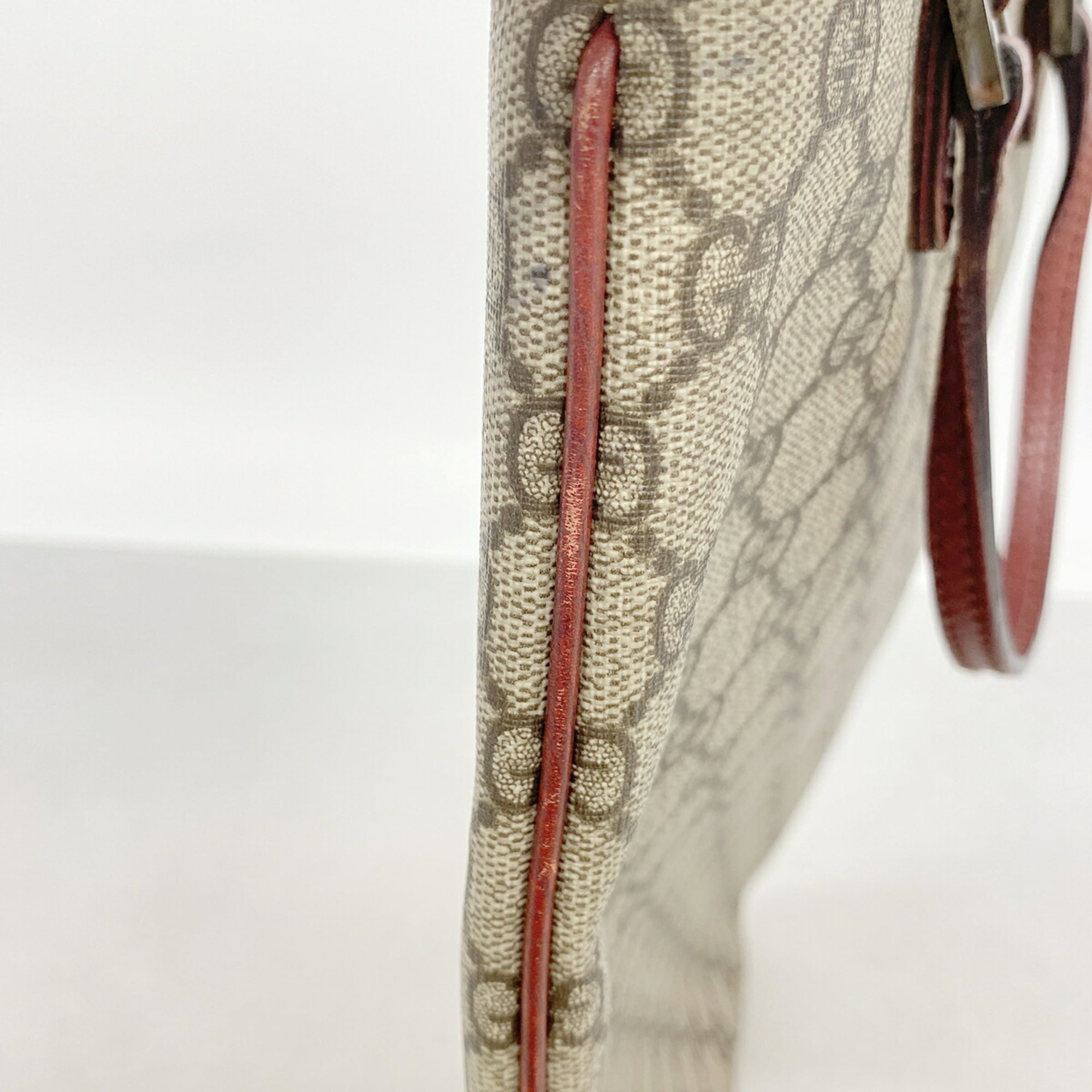 Gucci Brown Red Color Pvc Tote Bag (Pre-Owned)