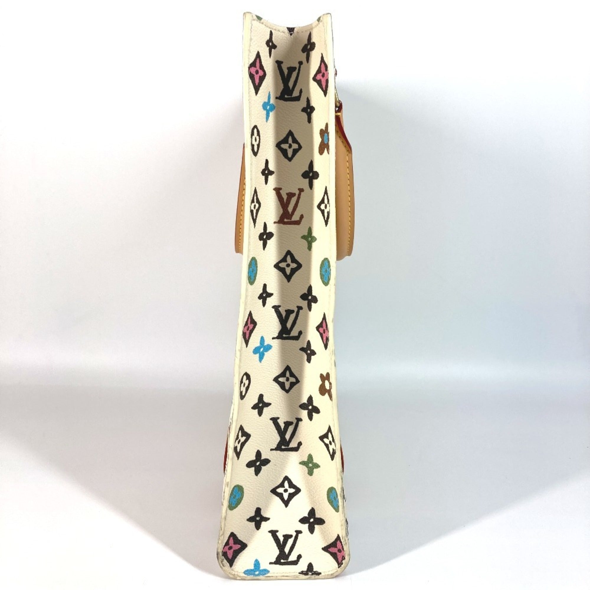 Louis Vuitton Beige Multi-Color Handbag Tote Bag (Pre-Owned)