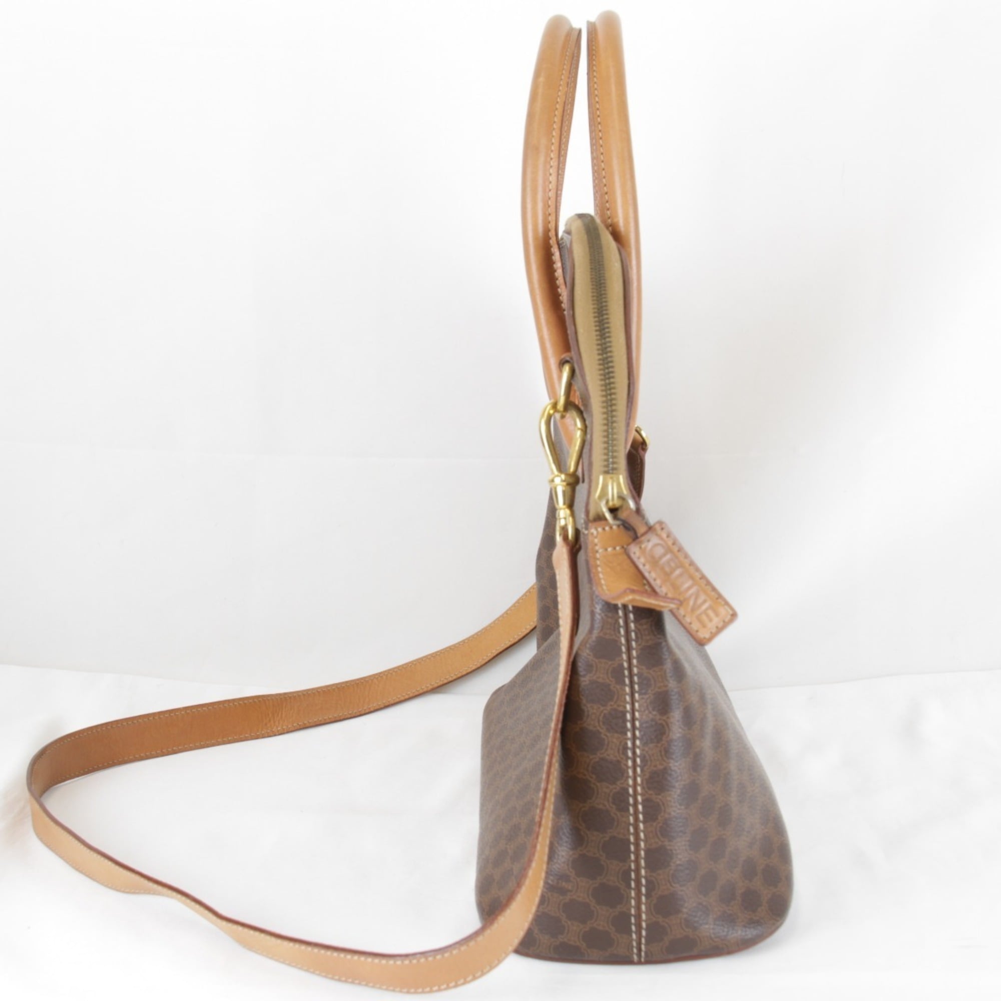 Celine Macadam Brown Pvc Leather Shoulder Bag (Pre-Owned)