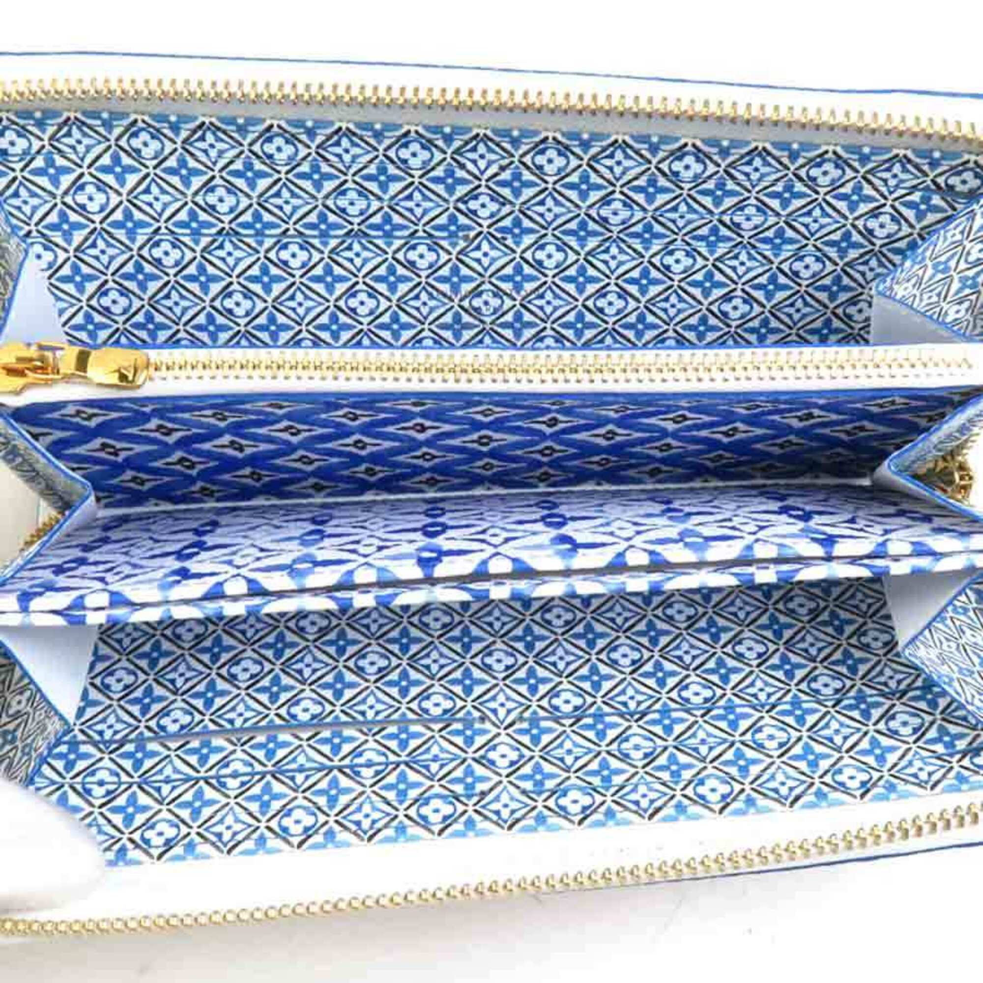 Louis Vuitton Blue White Long Wallet (Bi-Fold) (Pre-Owned)