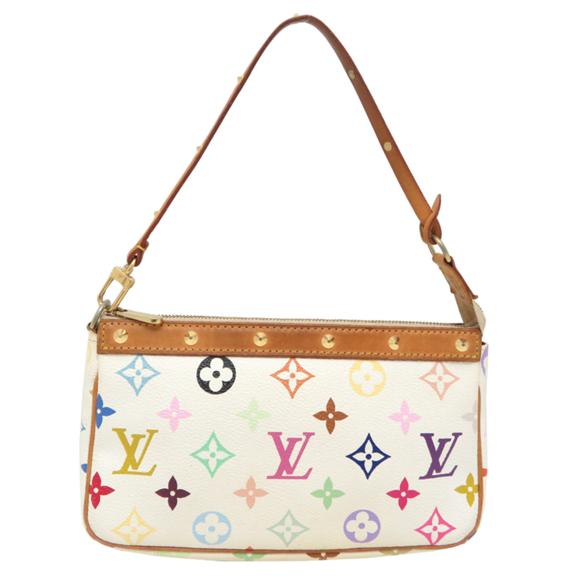 Louis Vuitton White Monogram Multicolore Handbag (Pre-Owned)