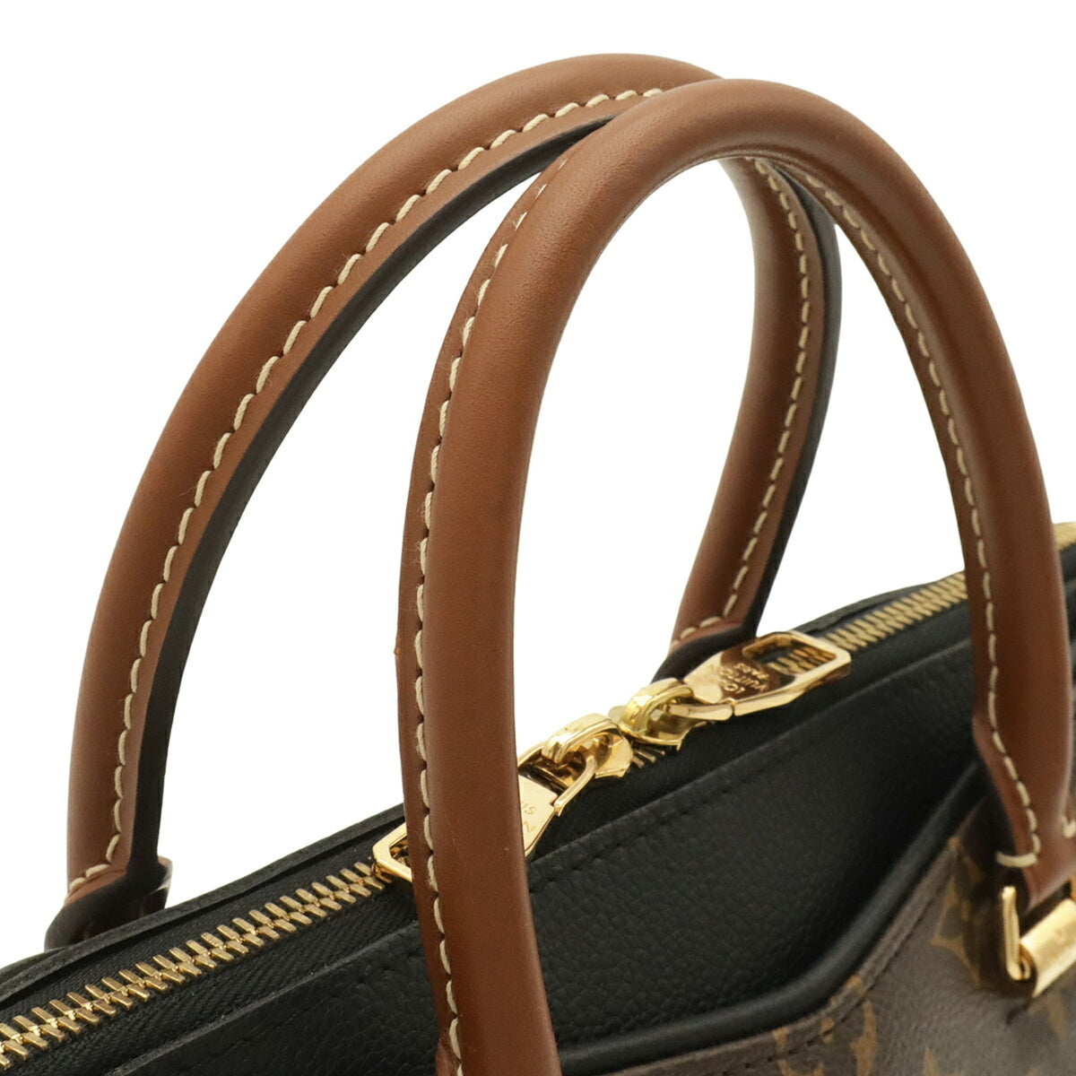 Louis Vuitton Noir Monogram Canvas Pvc Coated Canvas Leather Handbag Shoulder Bag (Pre-Owned)