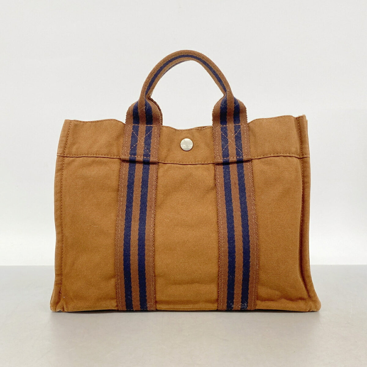 Hermes Brown Canvas Tote Bag (Pre-Owned)