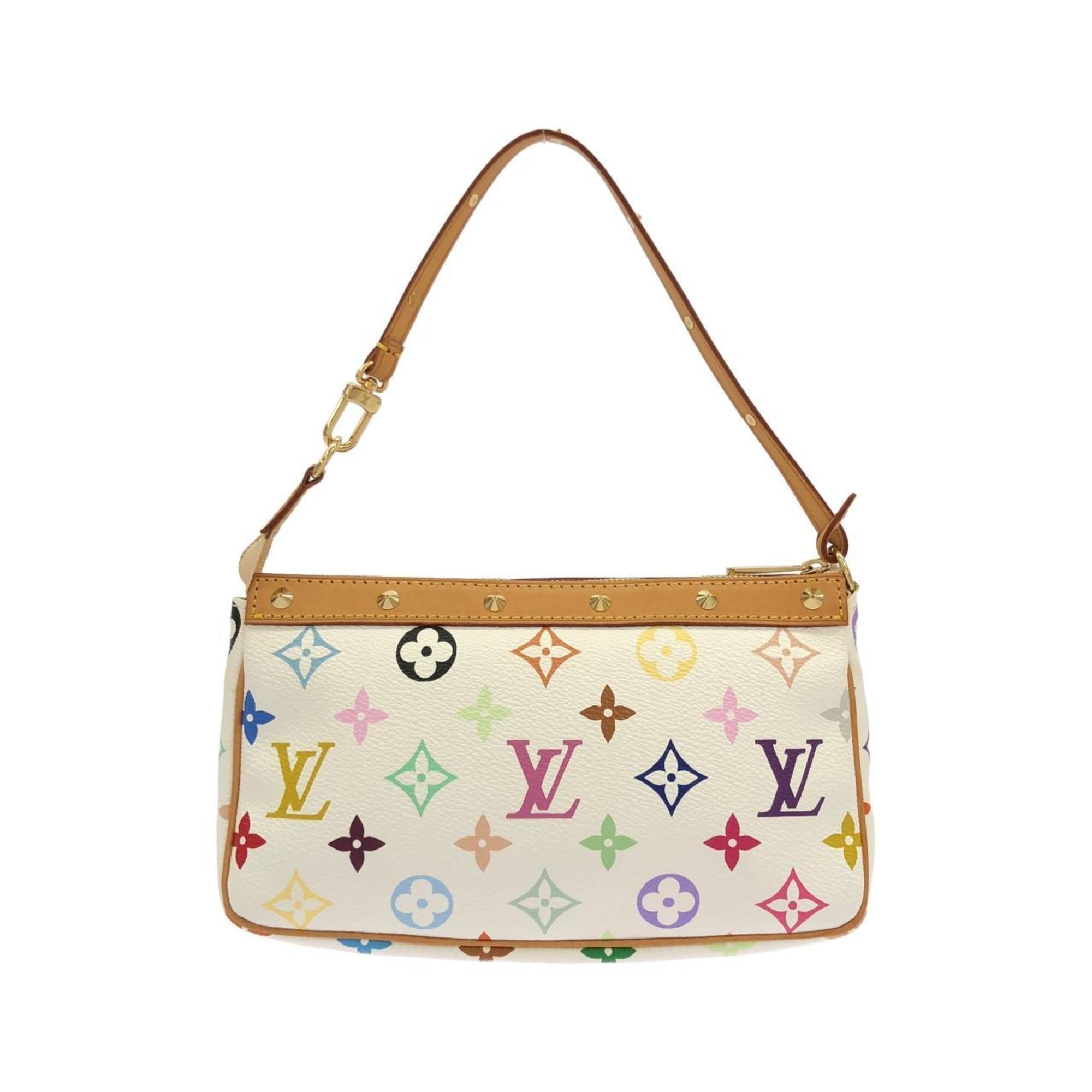 Louis Vuitton Multi-Color White Coated Canvas Pochette Pouch (Pre-Owned)