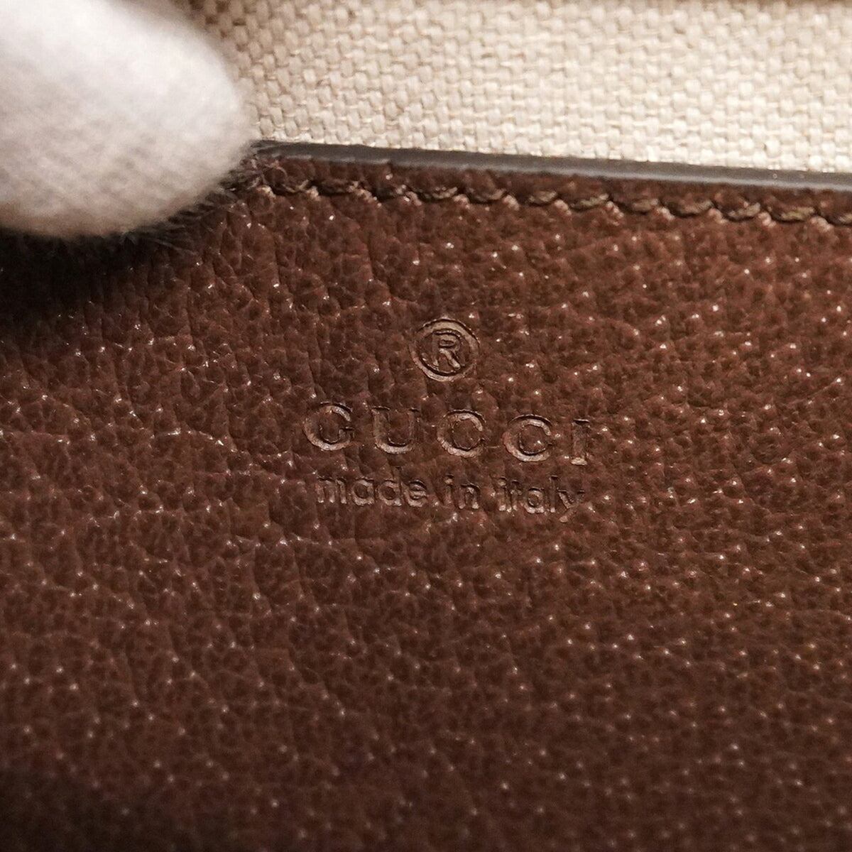 Gucci Brown Canvas Leather Handbag (Pre-Owned)