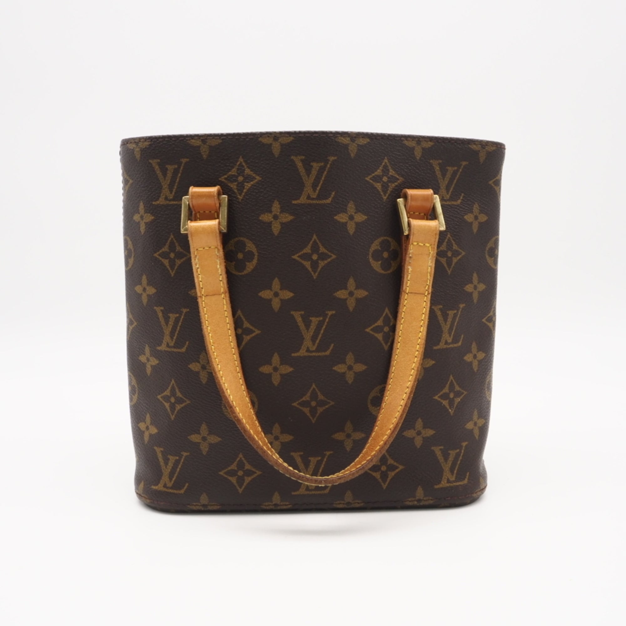 Louis Vuitton Monogram Beige Brown Coated Canvas Leather Handbag (Pre-Owned)