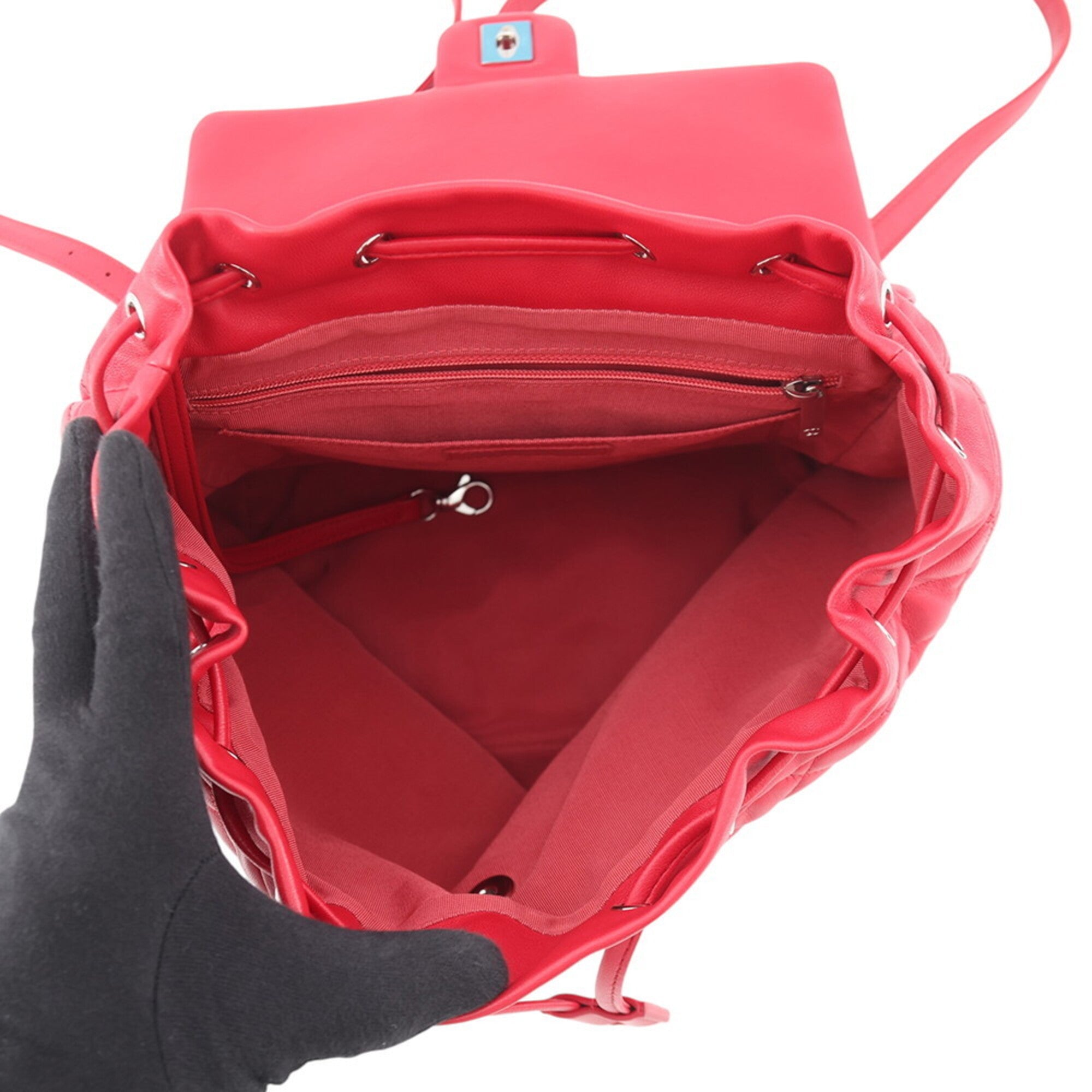 Chanel Red Color Backpack Handbag (Pre-Owned)