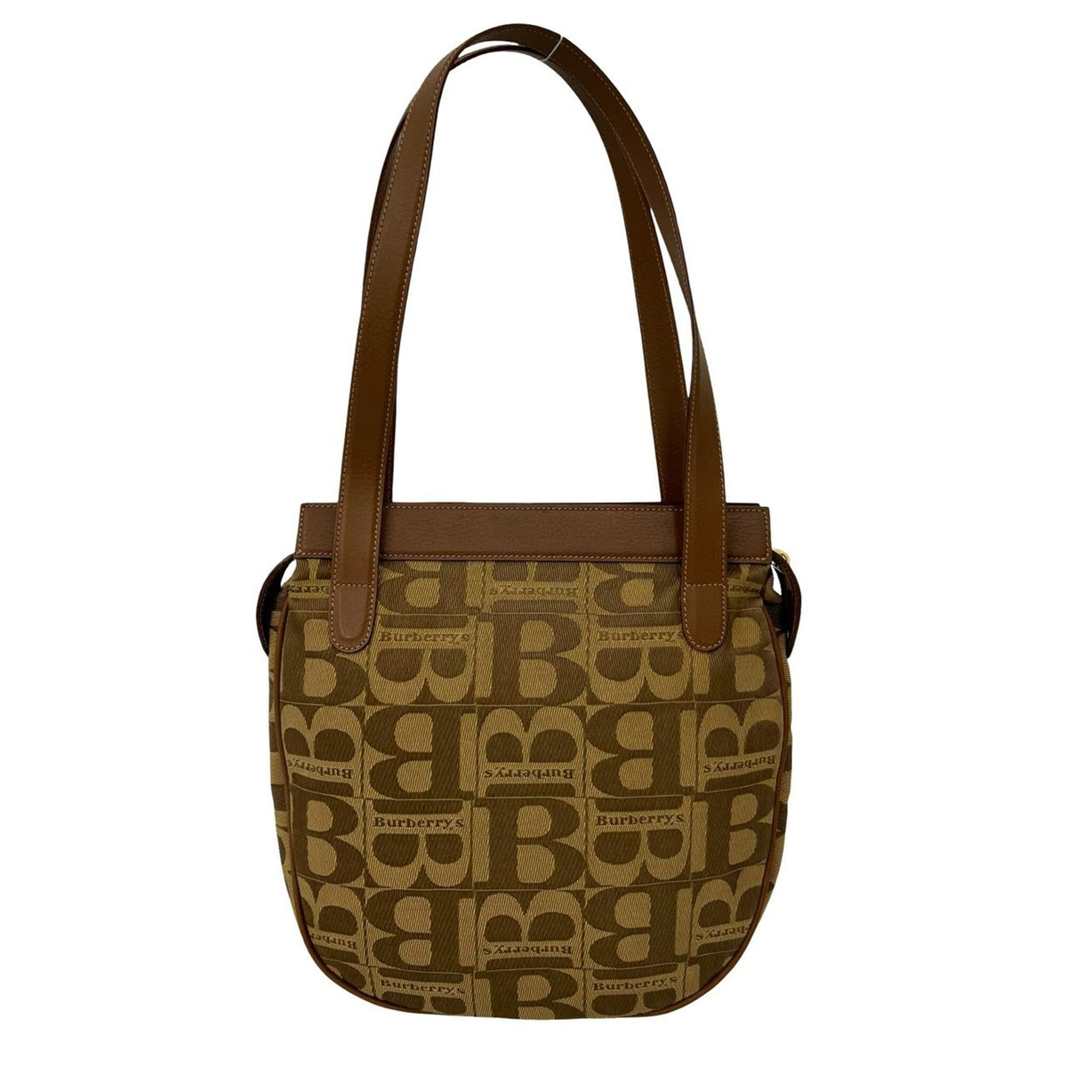 Burberry Brown Canvas Leather Shoulder Bag Tote Bag (Pre-Owned)