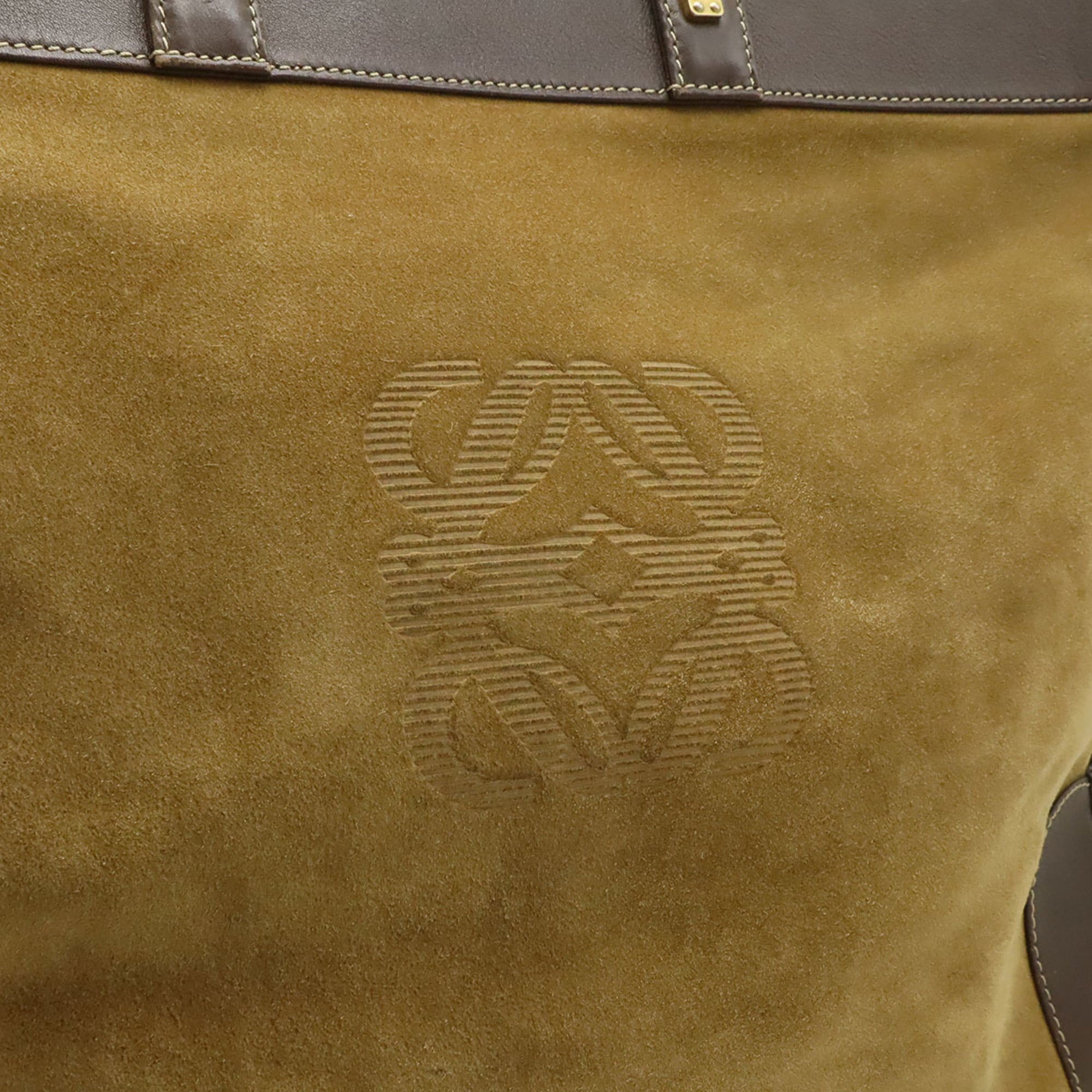 Loewe Beige Dark Brown Khaki Suede Tote Bag (Pre-Owned)