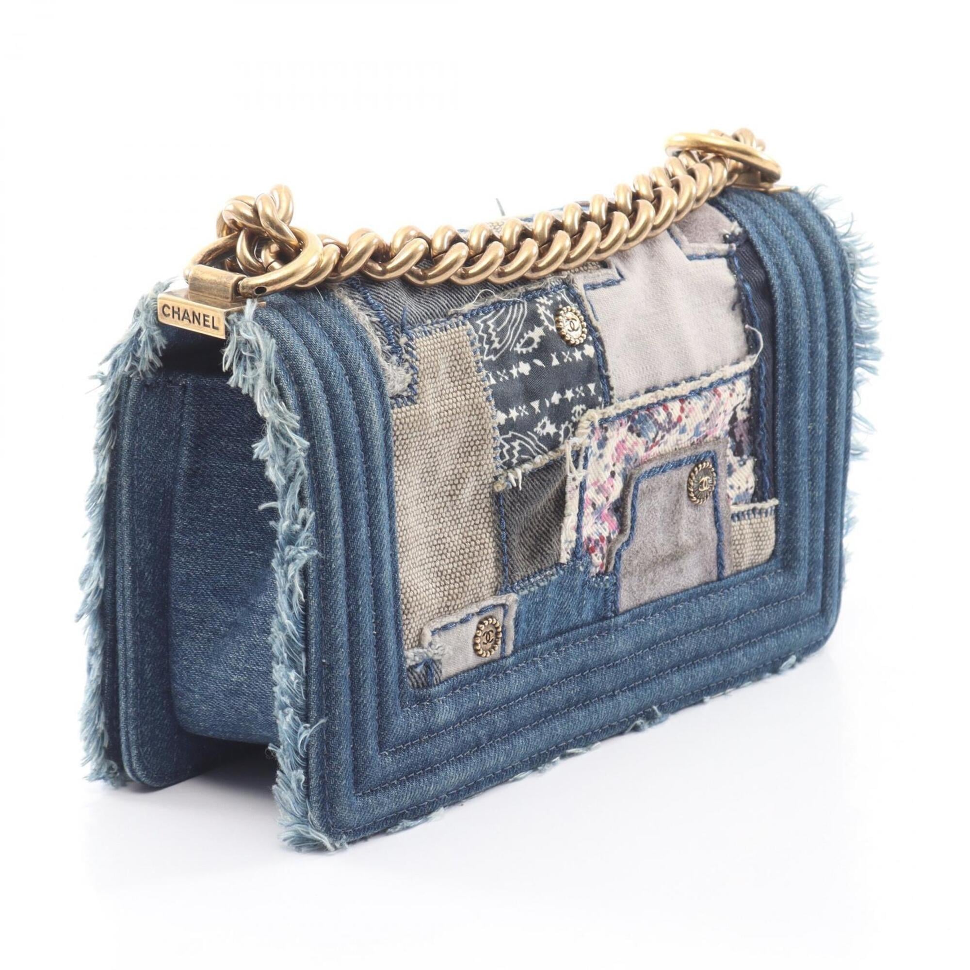Chanel Blue Ivory Multi-Color Denim Handbag Shoulder Bag (Pre-Owned)