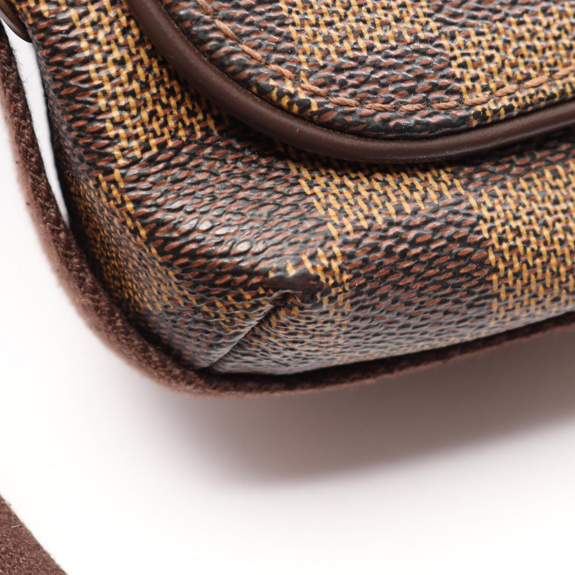 Louis Vuitton Brown Coated Canvas Leather Shoulder Bag (Pre-Owned)