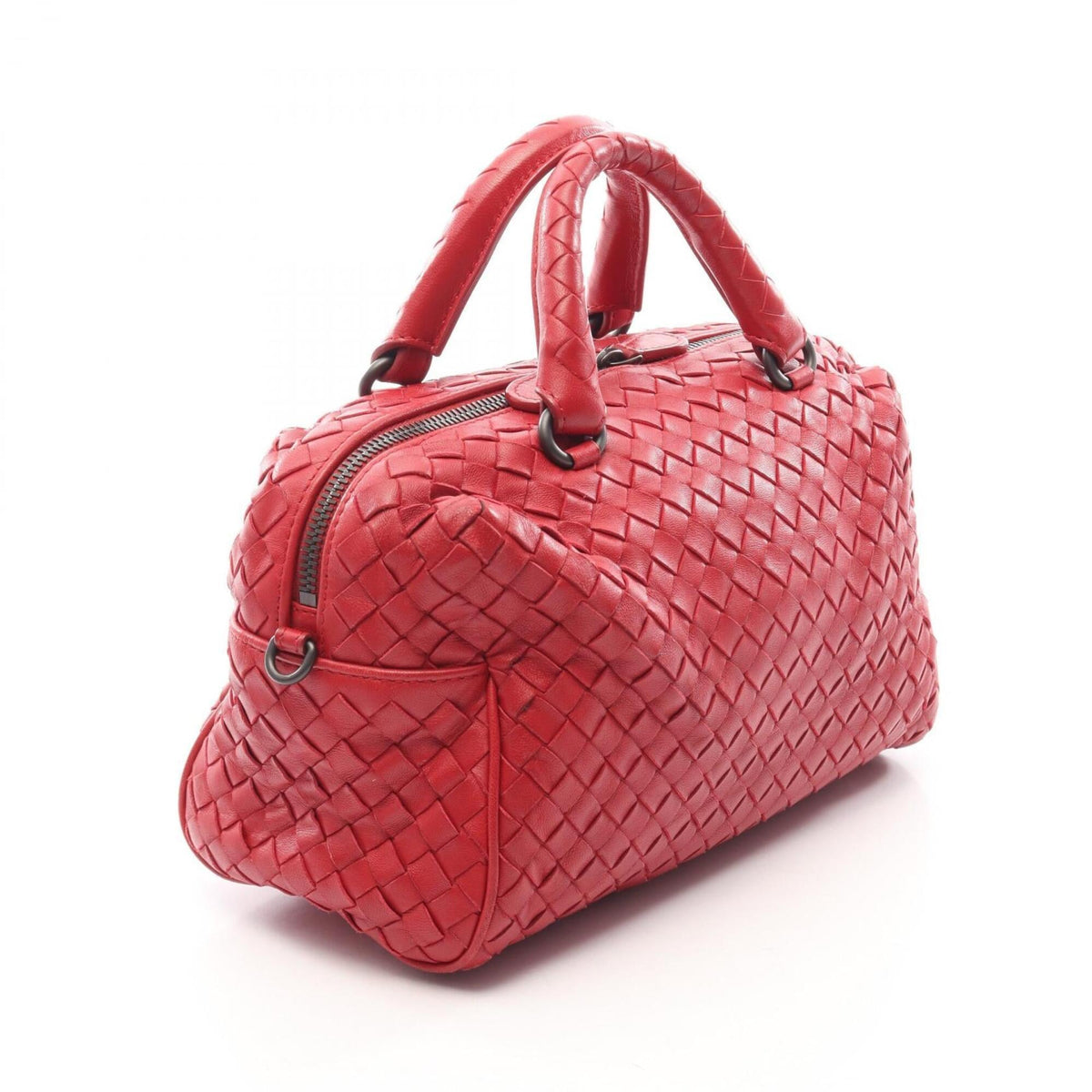 Bottega Veneta Red Color Leather Handbag (Pre-Owned)