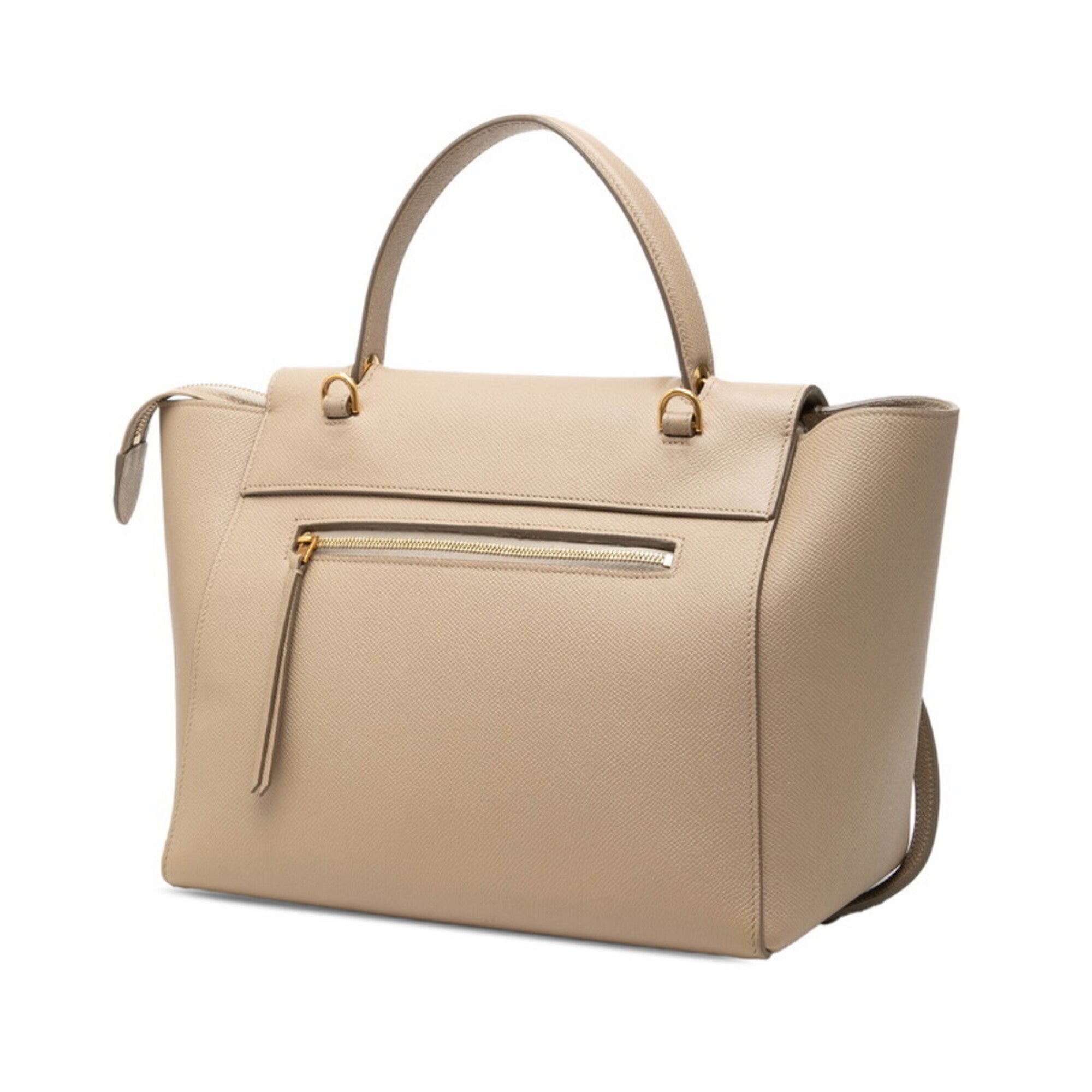 Celine Beige Leather Handbag Shoulder Bag (Pre-Owned)