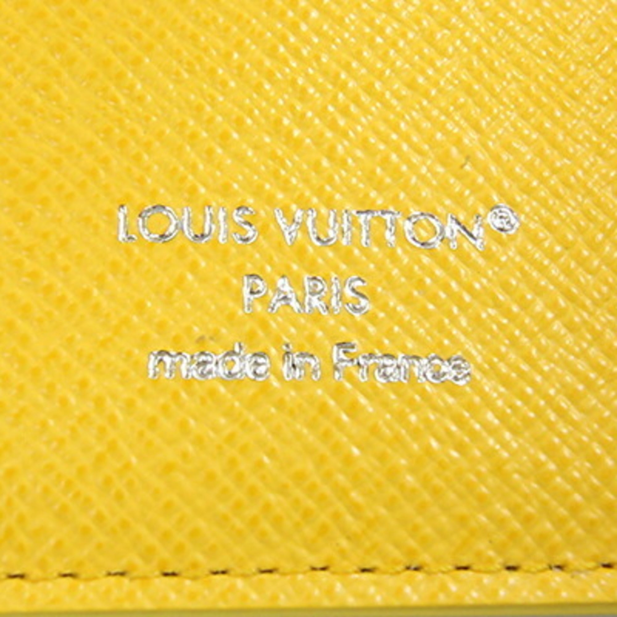 Louis Vuitton Light Gray Yellow Monogram Canvas Wallet (Tri-Fold) (Pre-Owned)