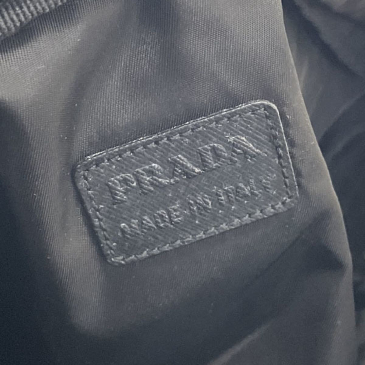 Prada Black Nero Nylon Leather Pouch (Pre-Owned)