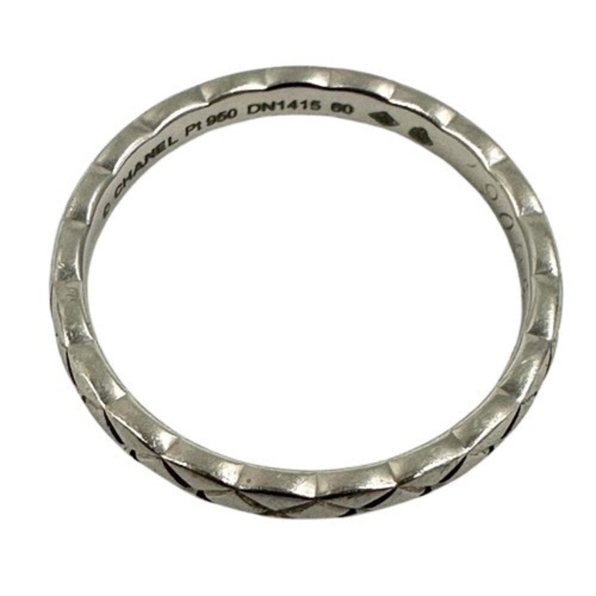 Chanel Platinum Platinum 950 Band Ring (Pre-Owned)