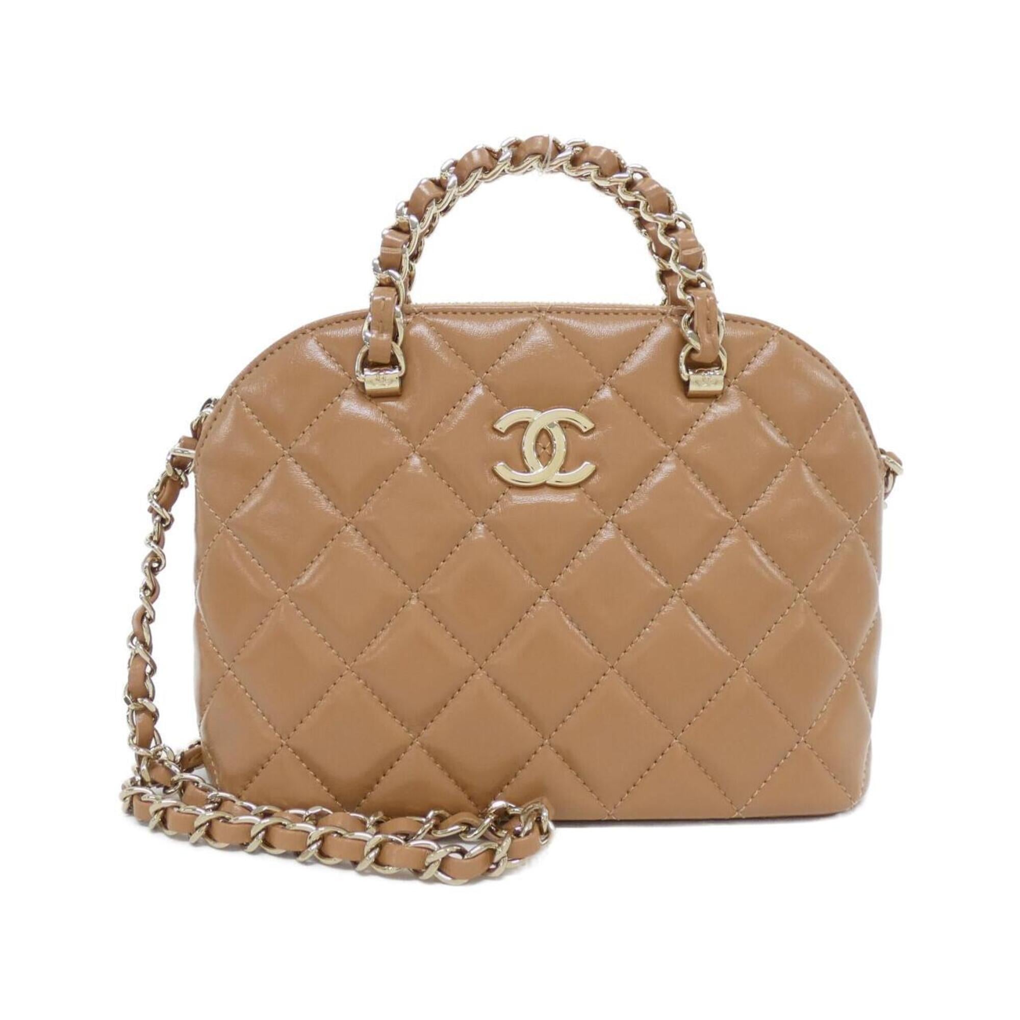 Chanel Beige Leather Handbag (Pre-Owned)