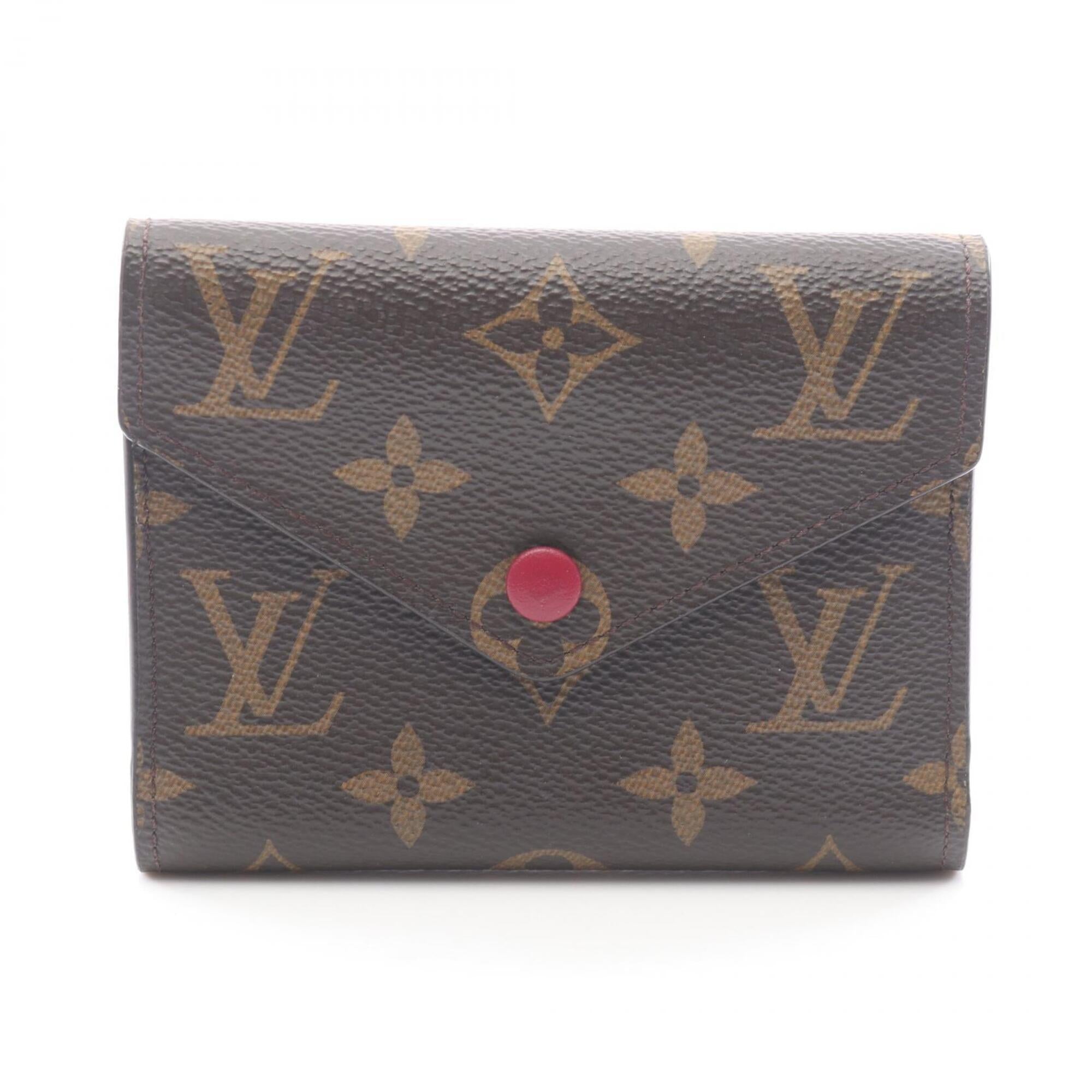 Louis Vuitton Brown Fuchsia Pink Pvc Leather Wallet (Tri-Fold) (Pre-Owned)