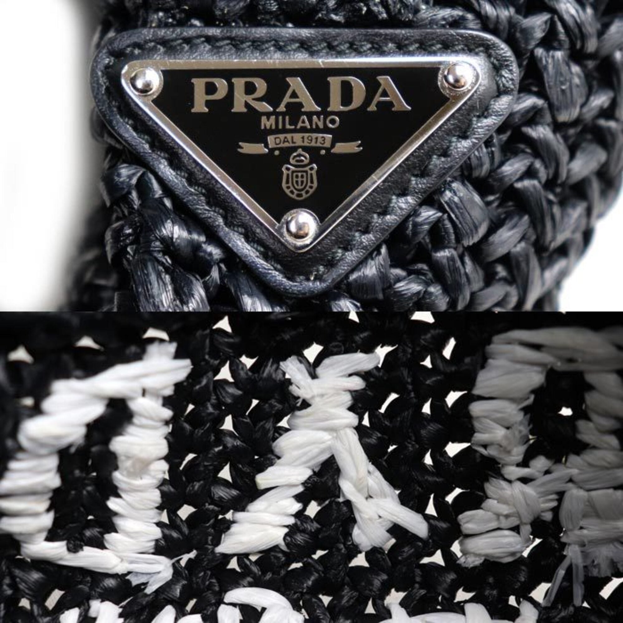 Prada Black Raffia Tote Bag (Pre-Owned)