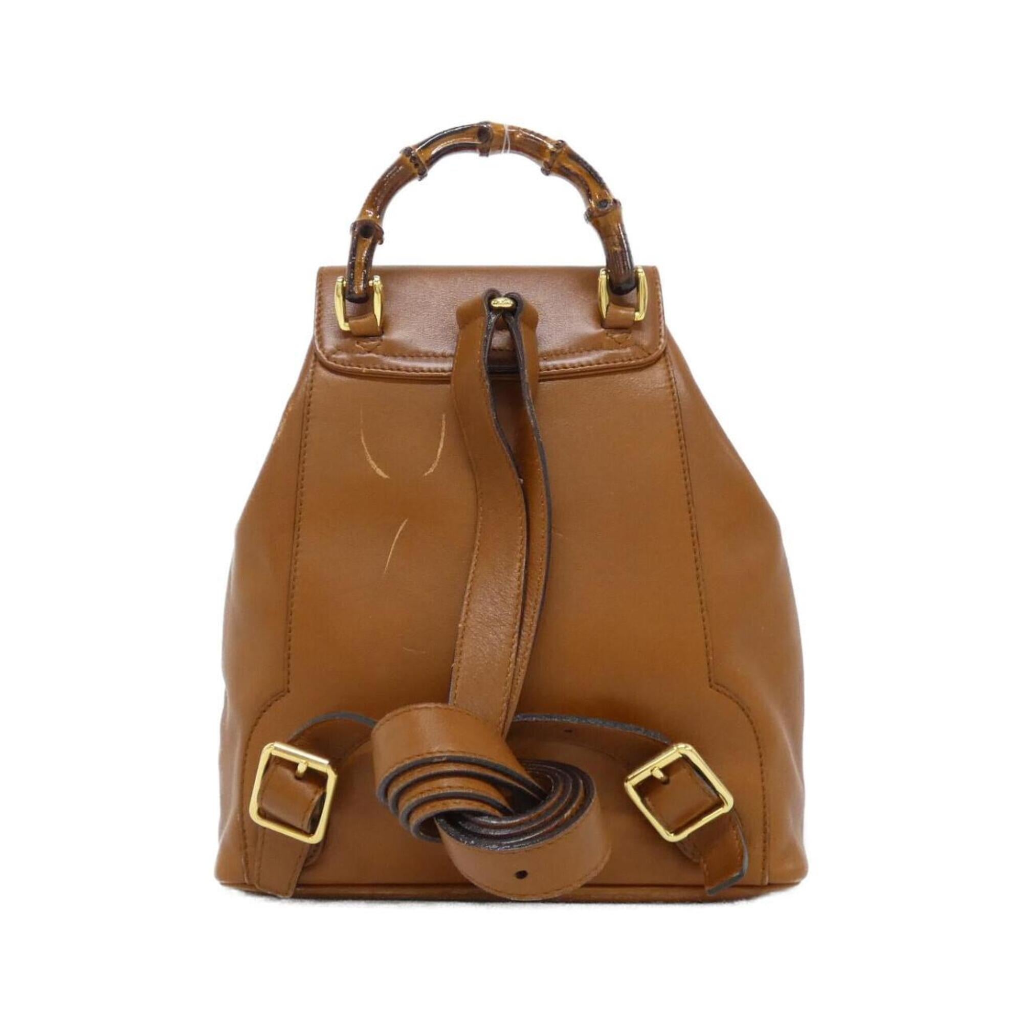 Gucci Light Brown Leather Backpack (Pre-Owned)